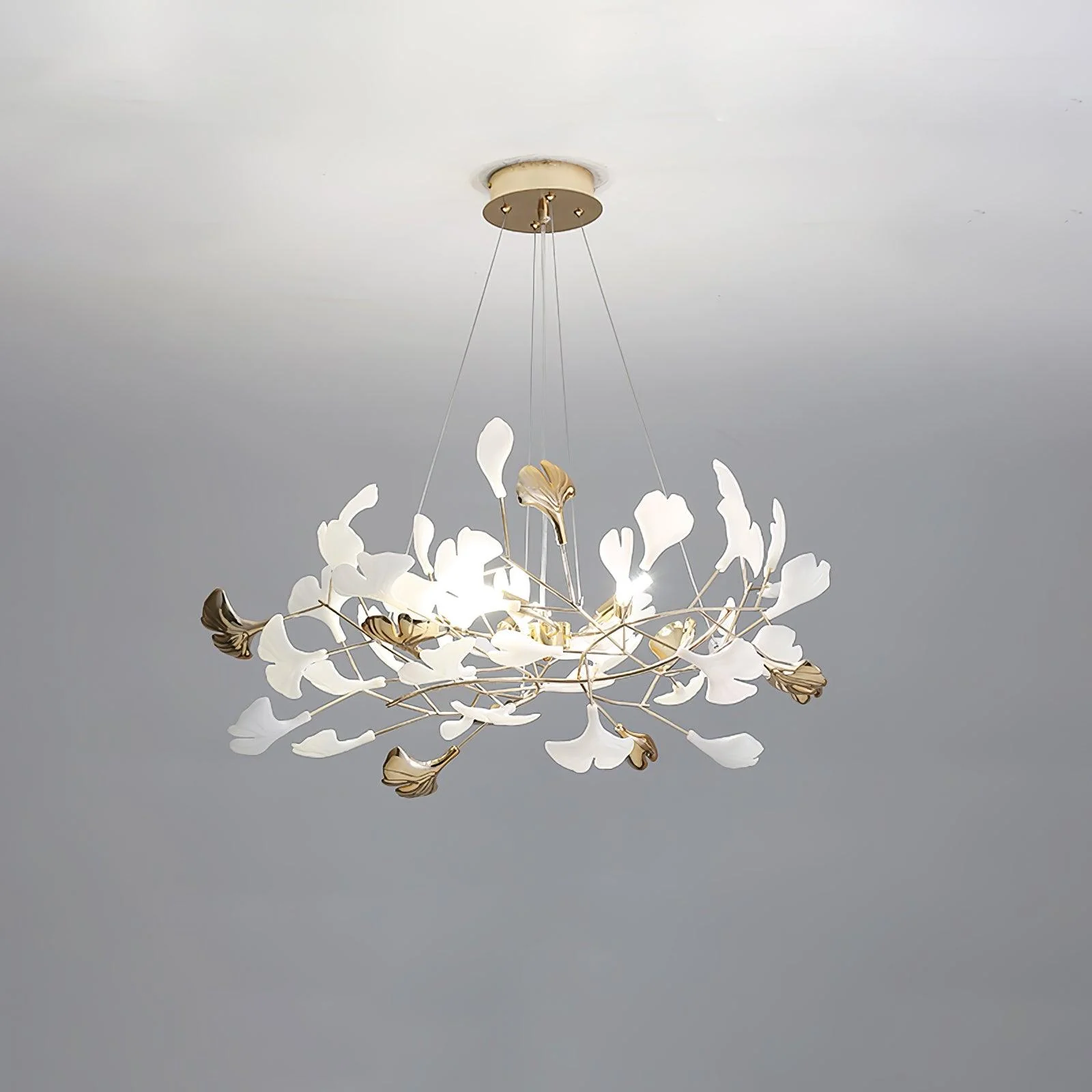 Люстра Gingko R - модель C, 120см x 45см x 45см, золотой, белый