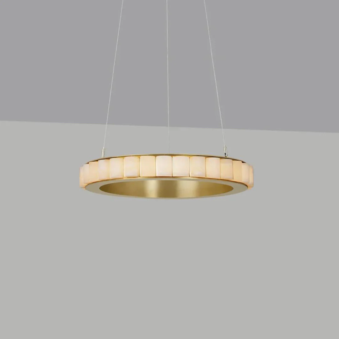 Люстра Alabaster Avalon Halo - ∅60см x 8см, черный, теплый свет