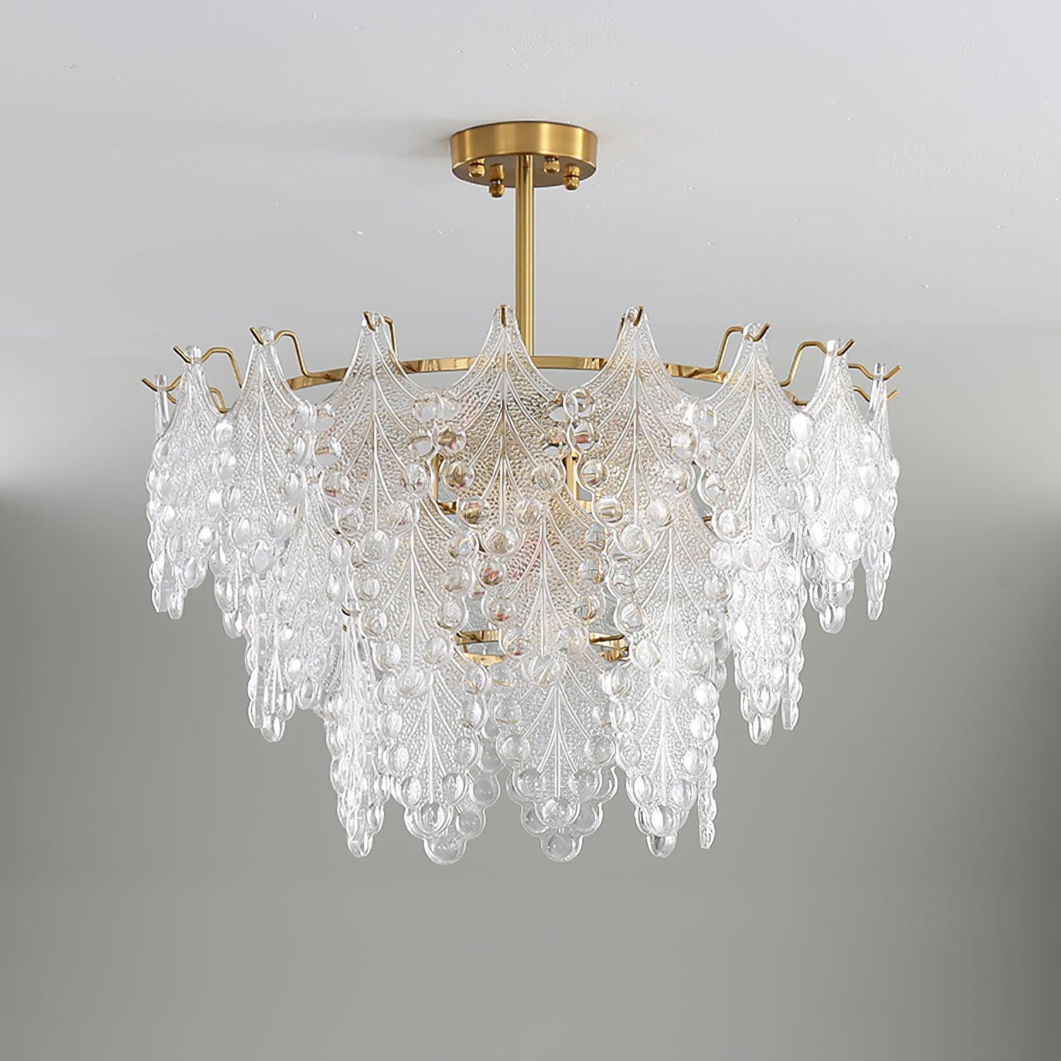 Люстра Tiered Carved Glass - 2 яруса ∅60см x 27см, золотой