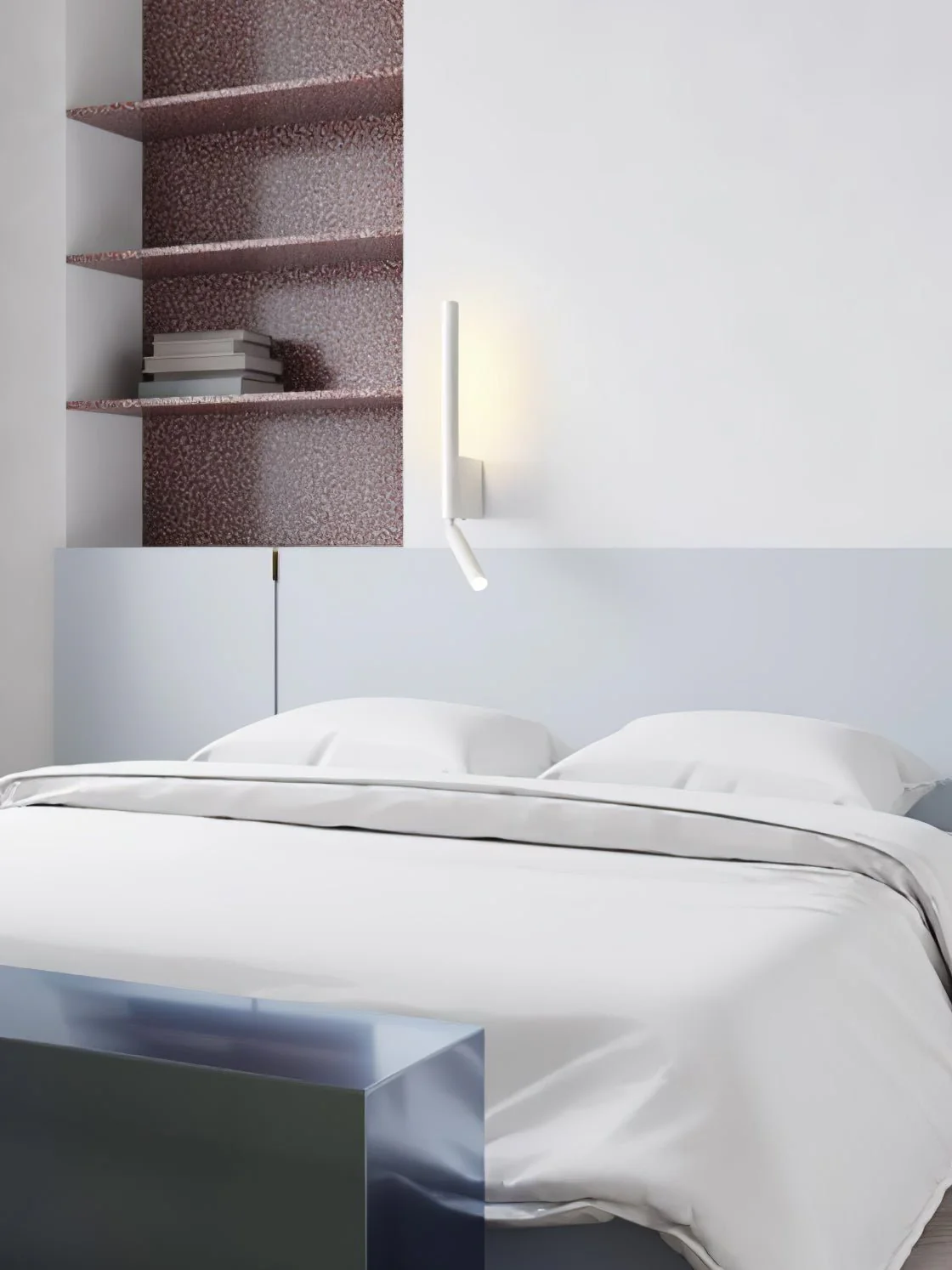Настенный светильник Canut LED - ∅6см x 43см, черный, теплый свет
