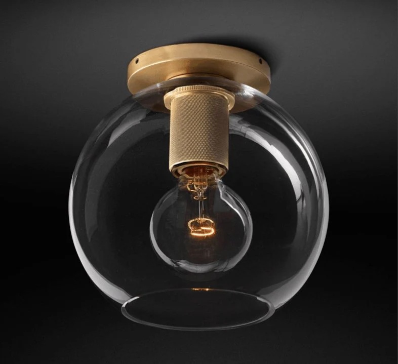 Потолочный светильник Simple Style Flush Mount - ∅12см x 18см, латунь