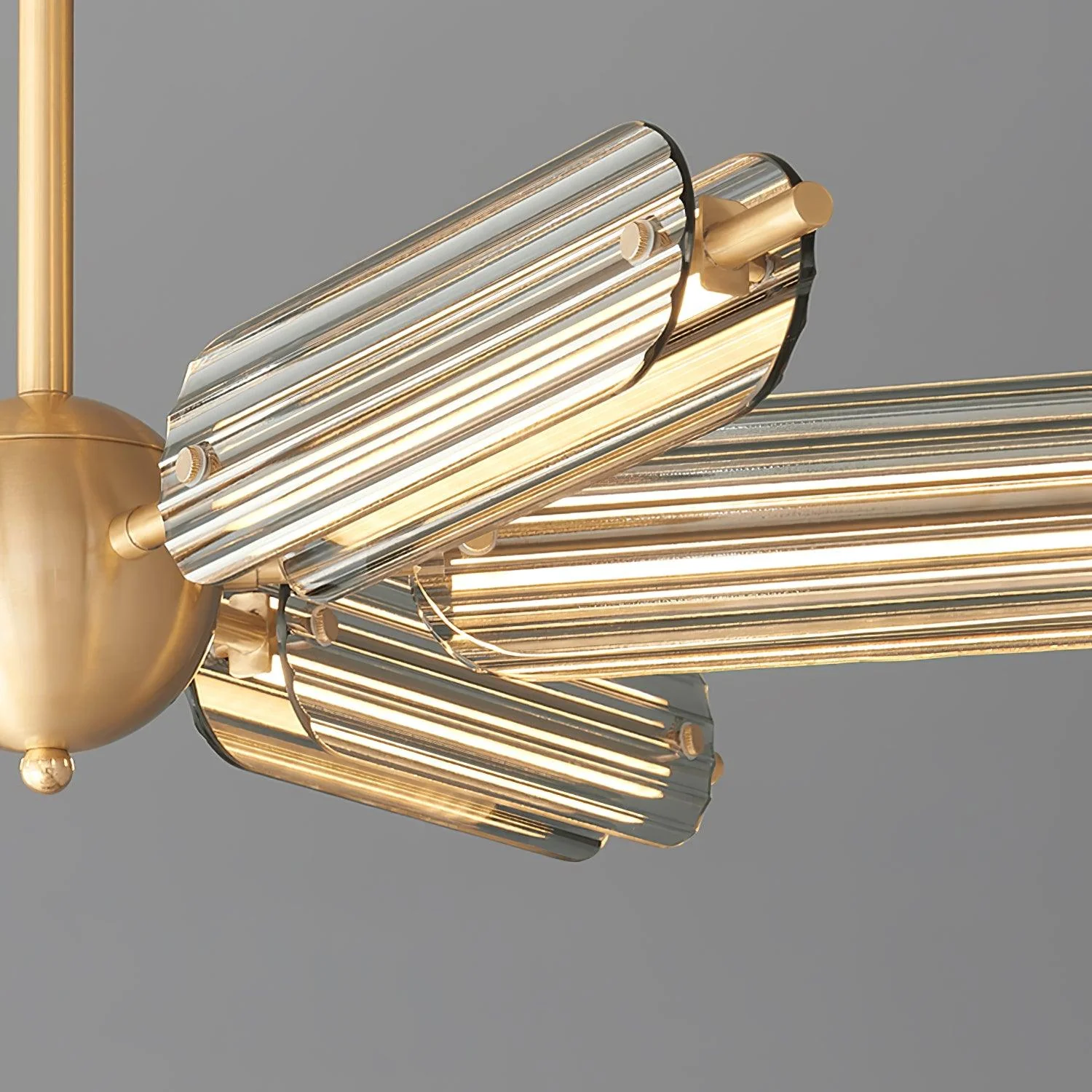 Люстра Sputnik Brass - модель B, 10 плафонов ∅100см x 20см, черный, дымчато-серый, холодный свет