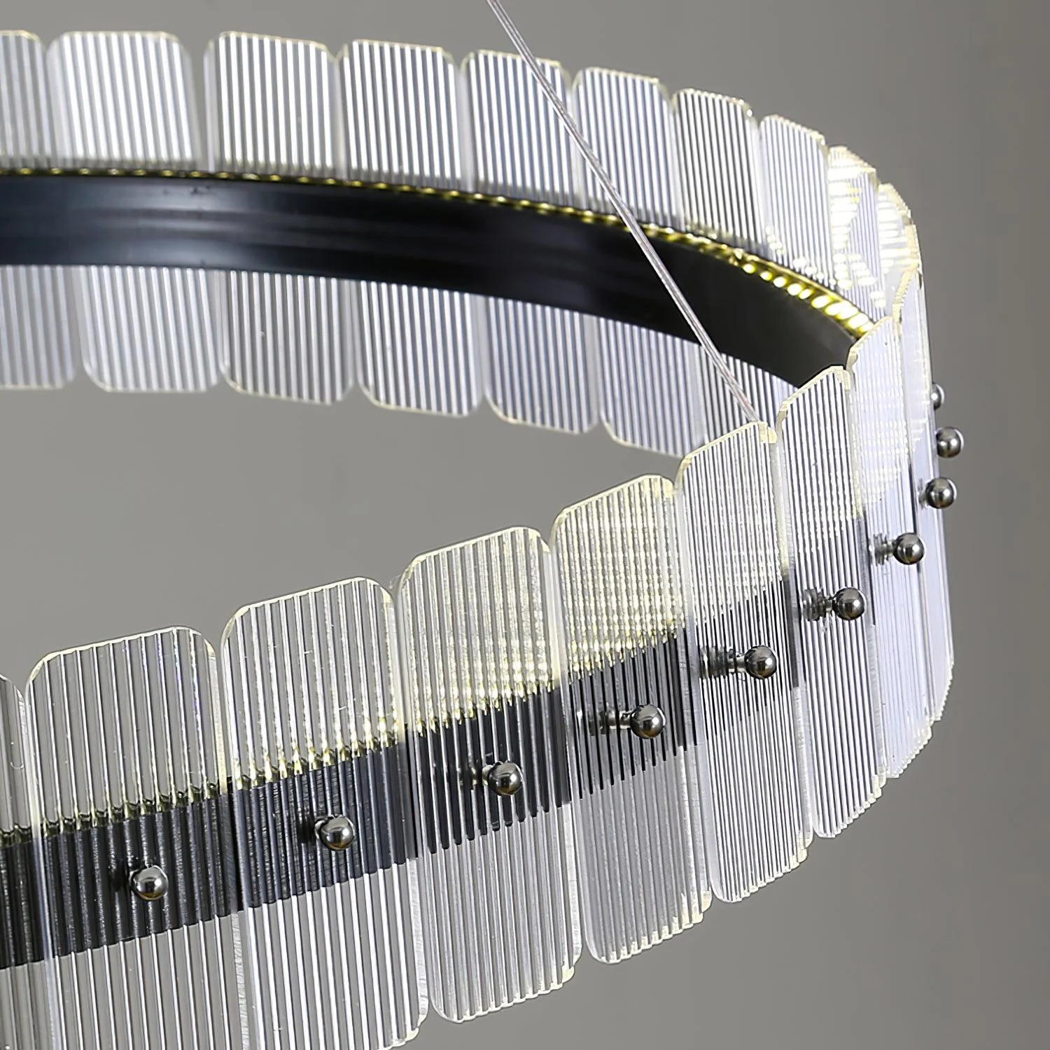 Люстра Saturno LED - ∅60см x 12см, черный, матовый, холодный свет