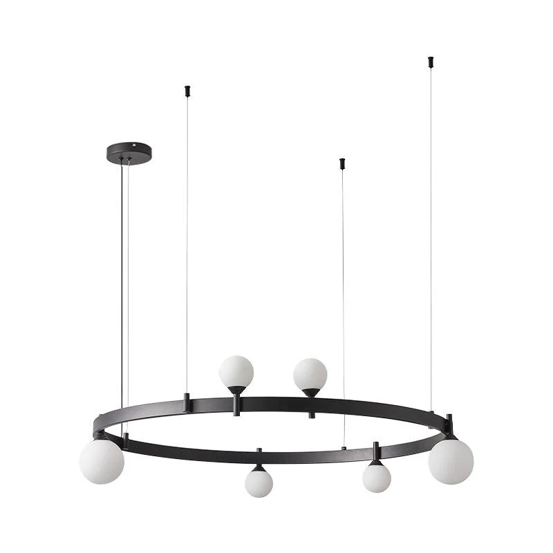 Люстра Pomi Round - ∅102см x 25см, черный, белый