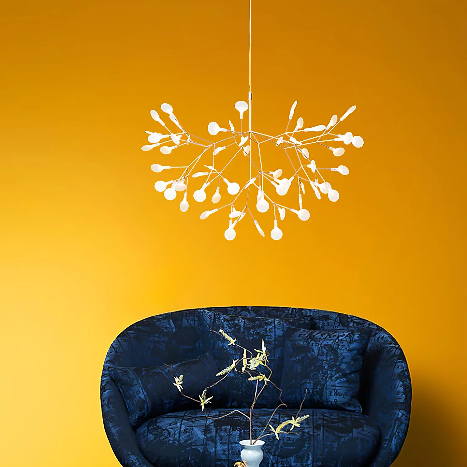 Люстра Rose Gold Firefly LED - 81 источник света ∅100см x 40см, розовое золото, холодный свет
