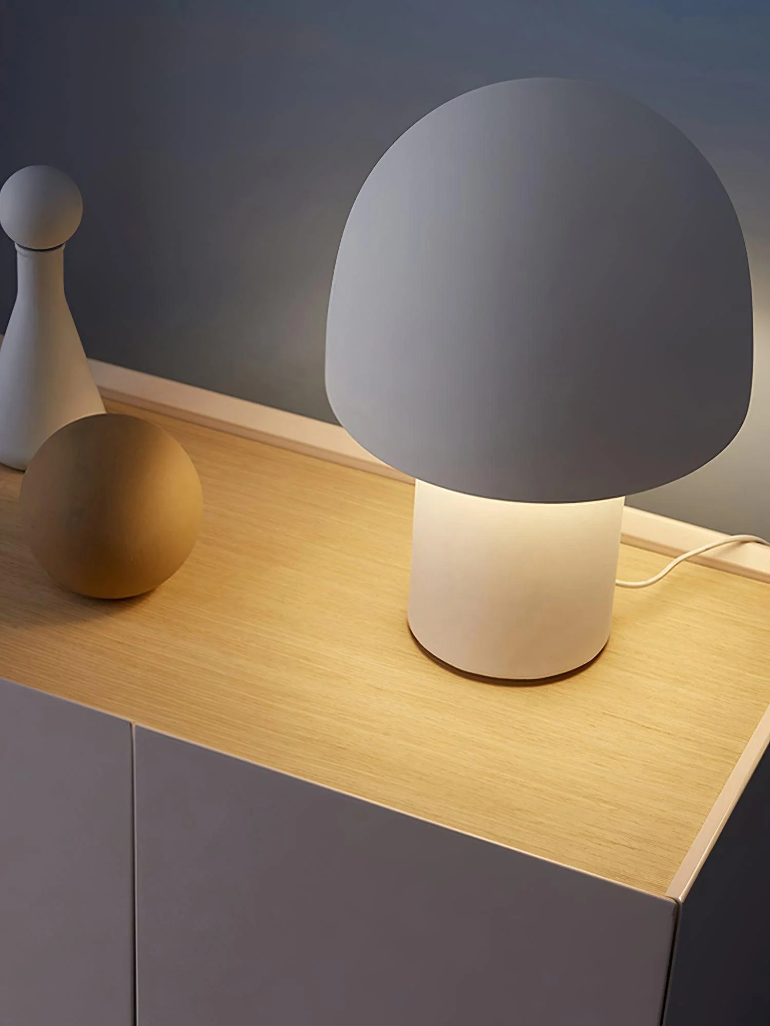 Mushroom Umbrella Table Lamp - ∅ 7.9″ x H 11.4″ / Dia 20cm x H 29cm / Orange / US plug