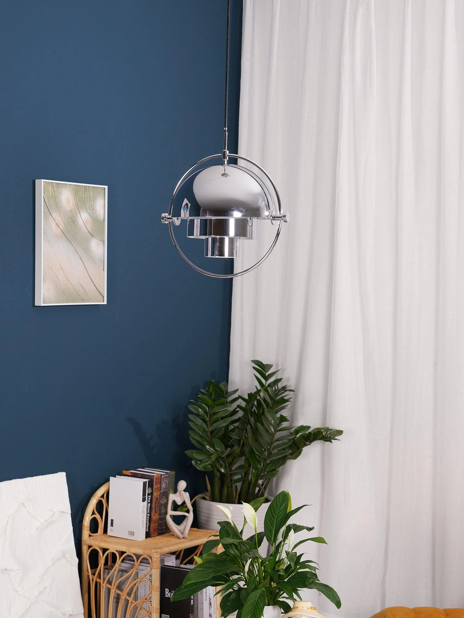 Подвесной светильник Deformed Ball - ∅38см x 38см, хром, белый