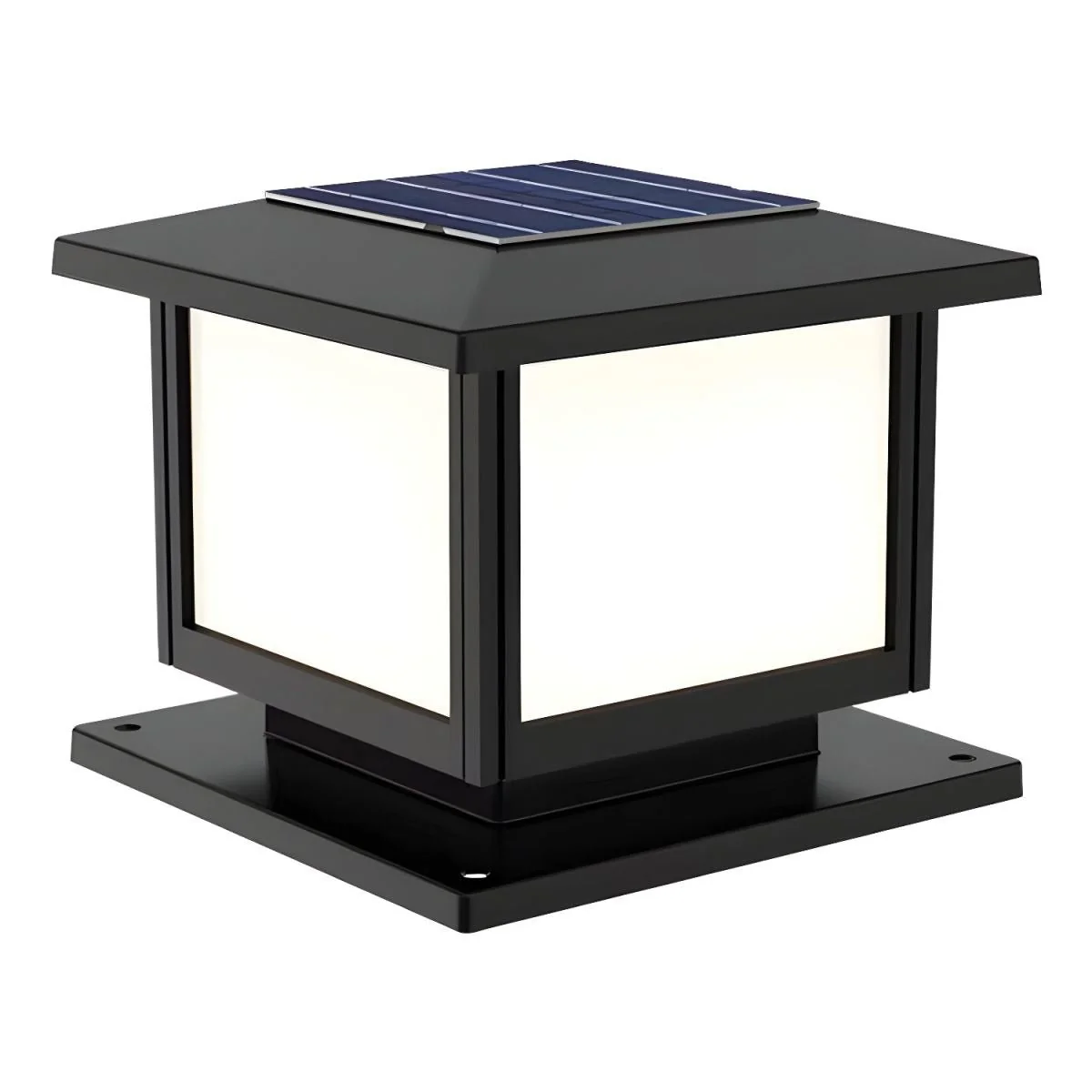 Настенный светильник Cassian Solar Post - 15см x 15см x 15см, черный, белый, теплый свет