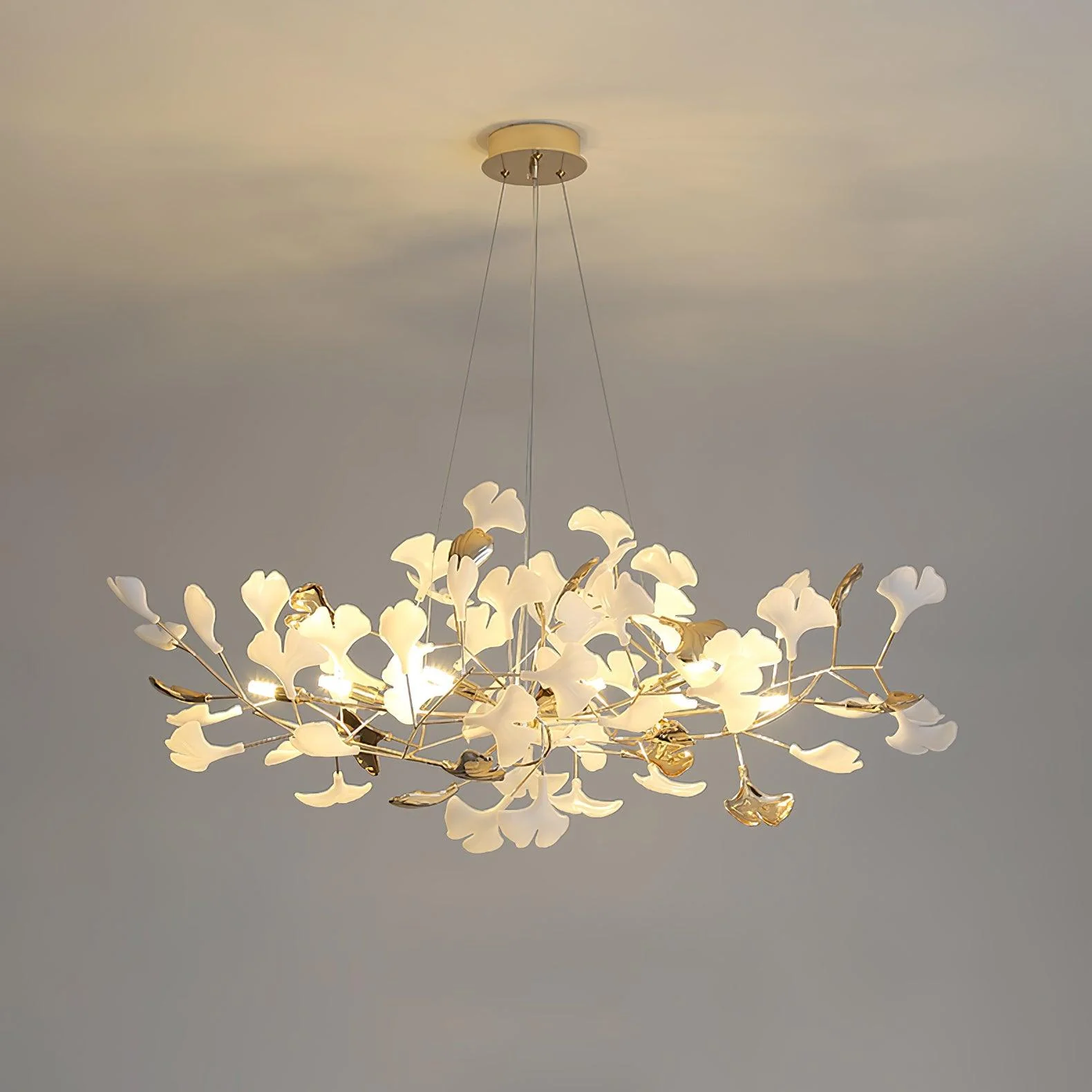 Люстра Gingko R - модель C, 120см x 45см x 45см, золотой, белый