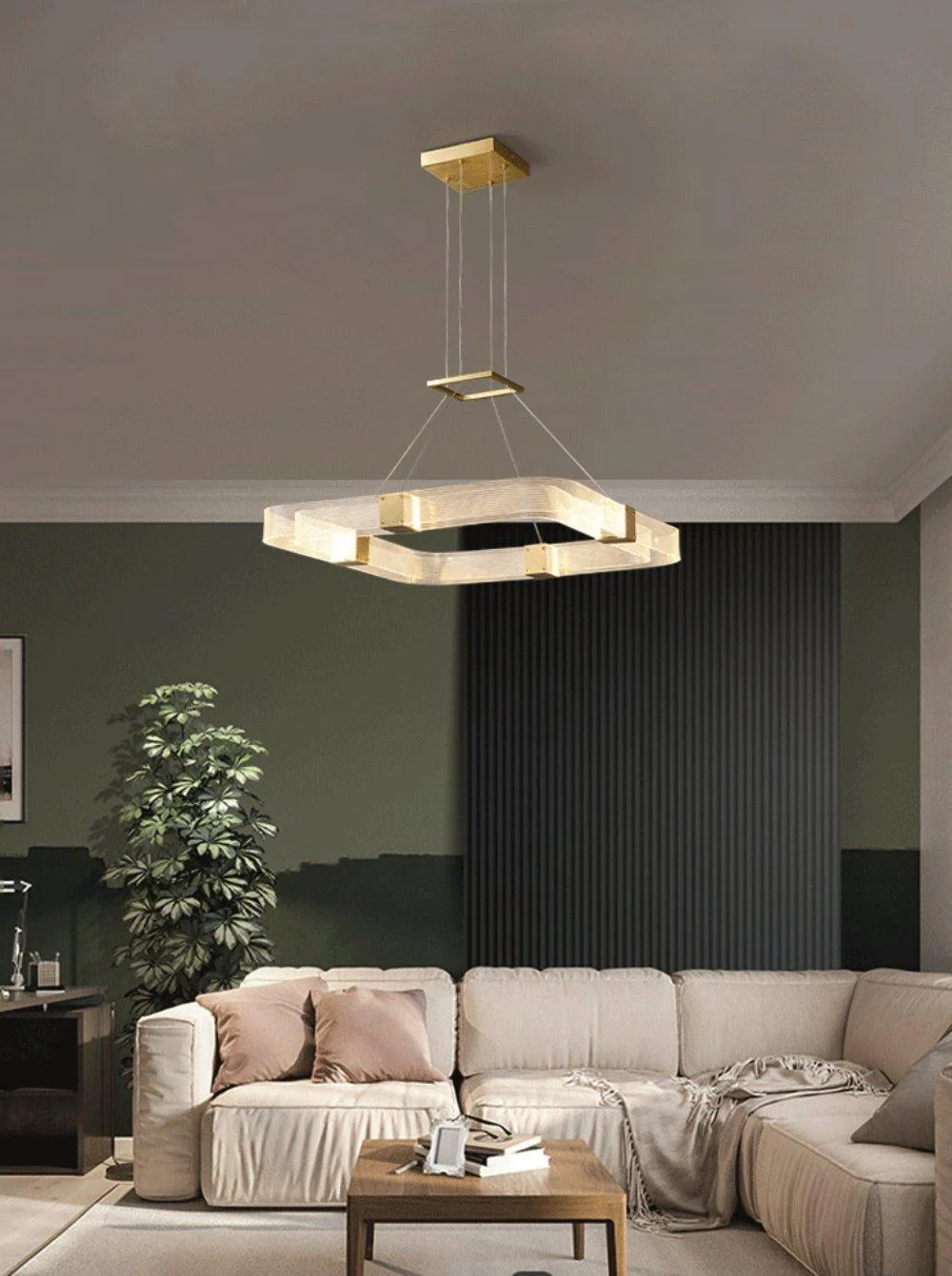 Люстра Parallel LED - два уровня ∅80см + ∅60см, холодный свет, круглая