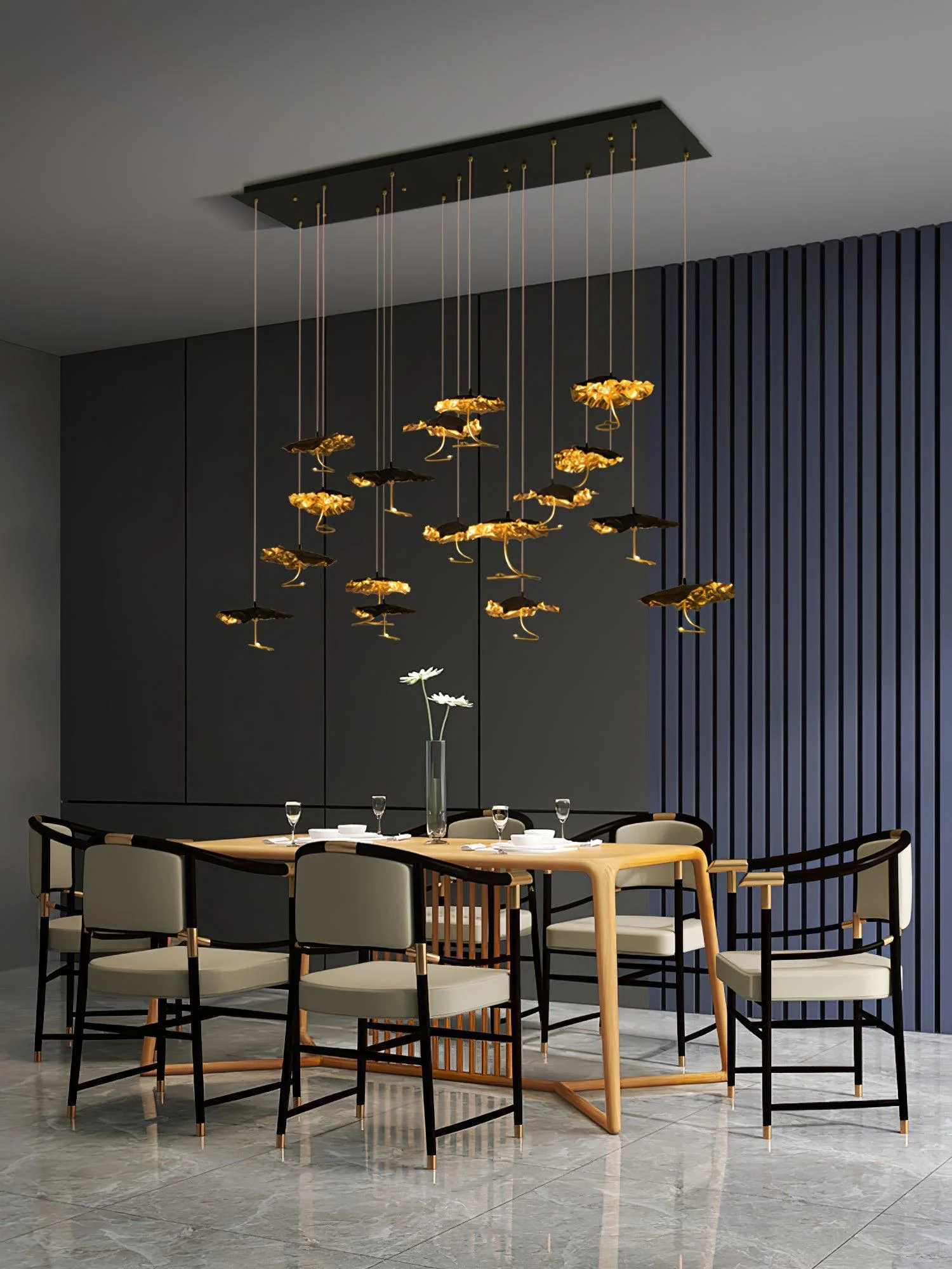 Люстра Brass Aviary Constellation - 1 подвес ∅25см х 15см, латунь, черный, теплый свет