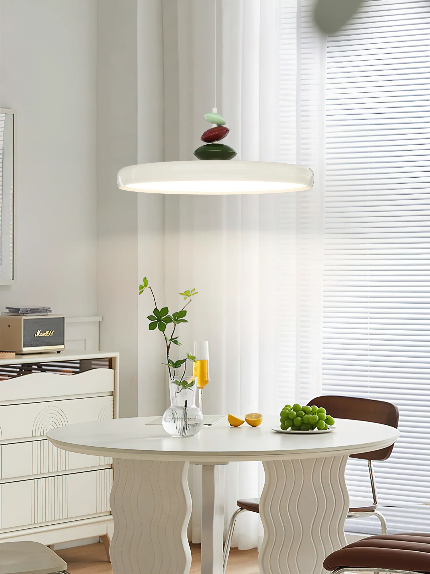 Подвесной светильник Swing Arm Stone - ∅50см x 20см, зеленый, холодный свет