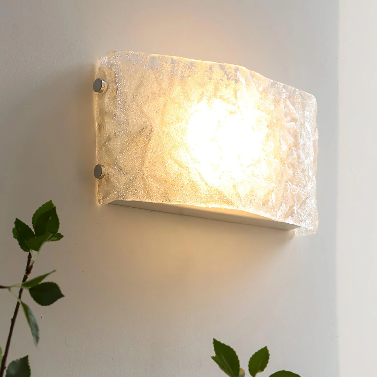 Murano Glass Wall Light - Set of 2 / White / Warm Light