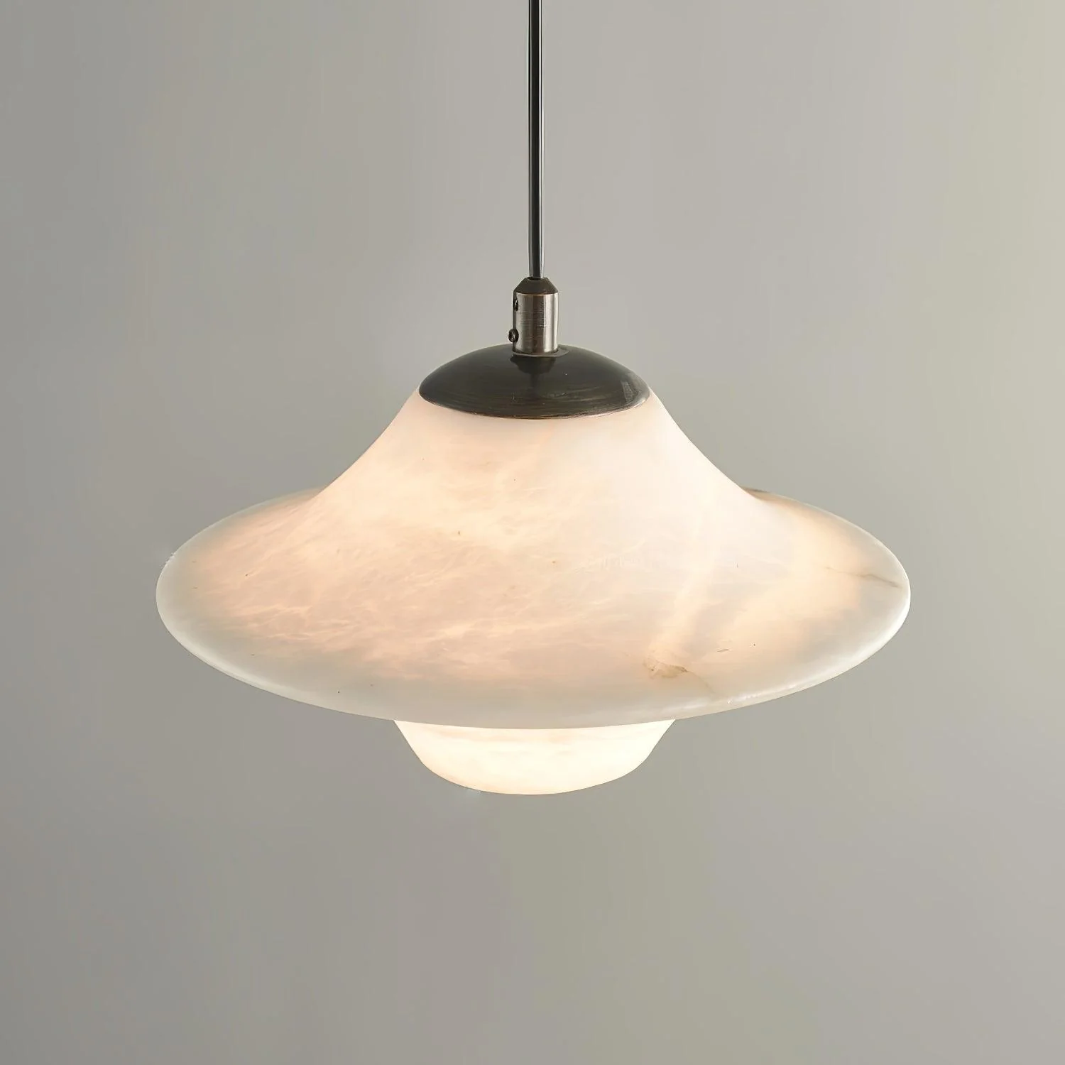Подвесной светильник Saucer Alabaster - ∅22см x 14см, черный, белый