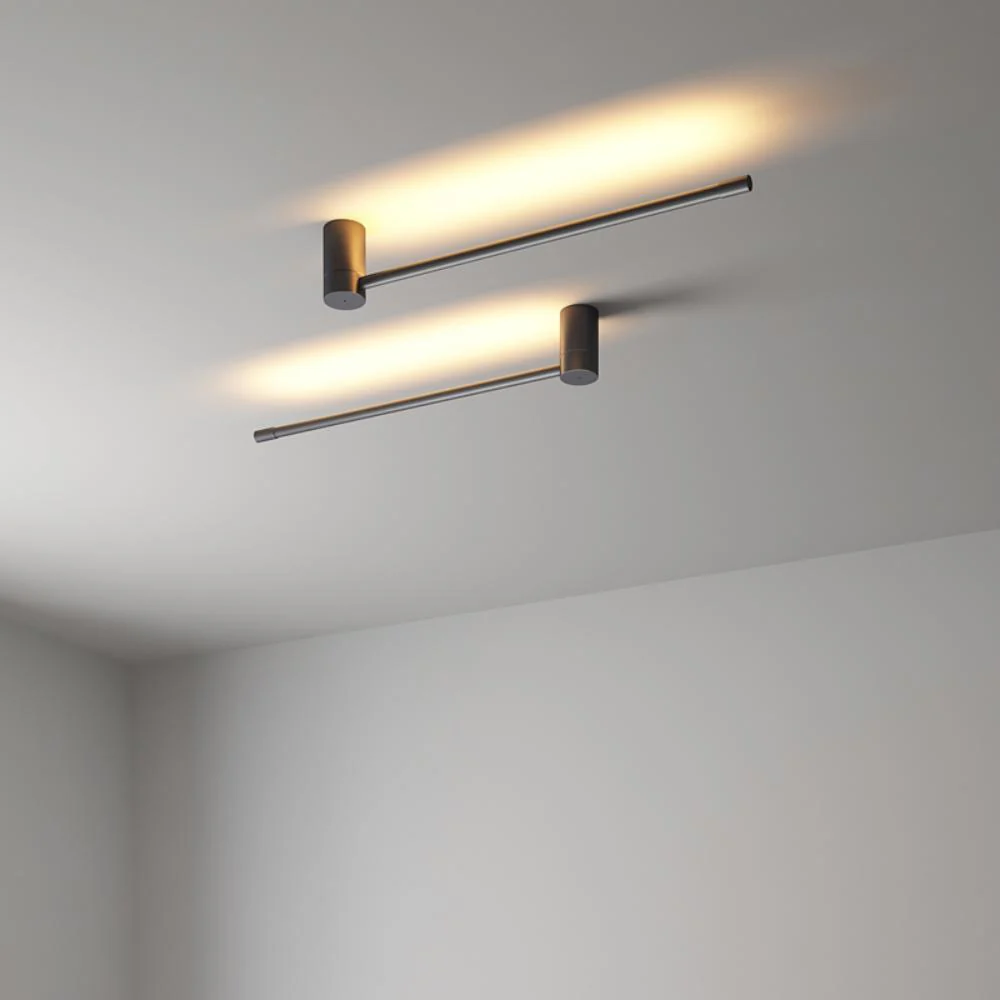 Linear LED Wall Light - Model C Set of 2 / Black / Cold Light