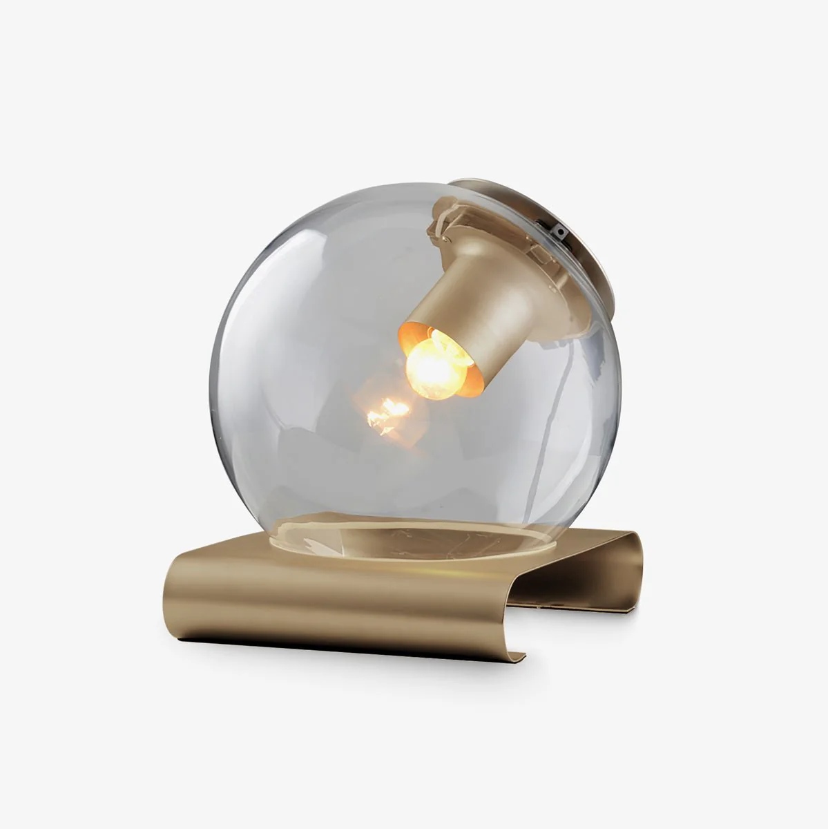 Настольный светильник Anvia - ∅30см x 35см, золотой, стекло