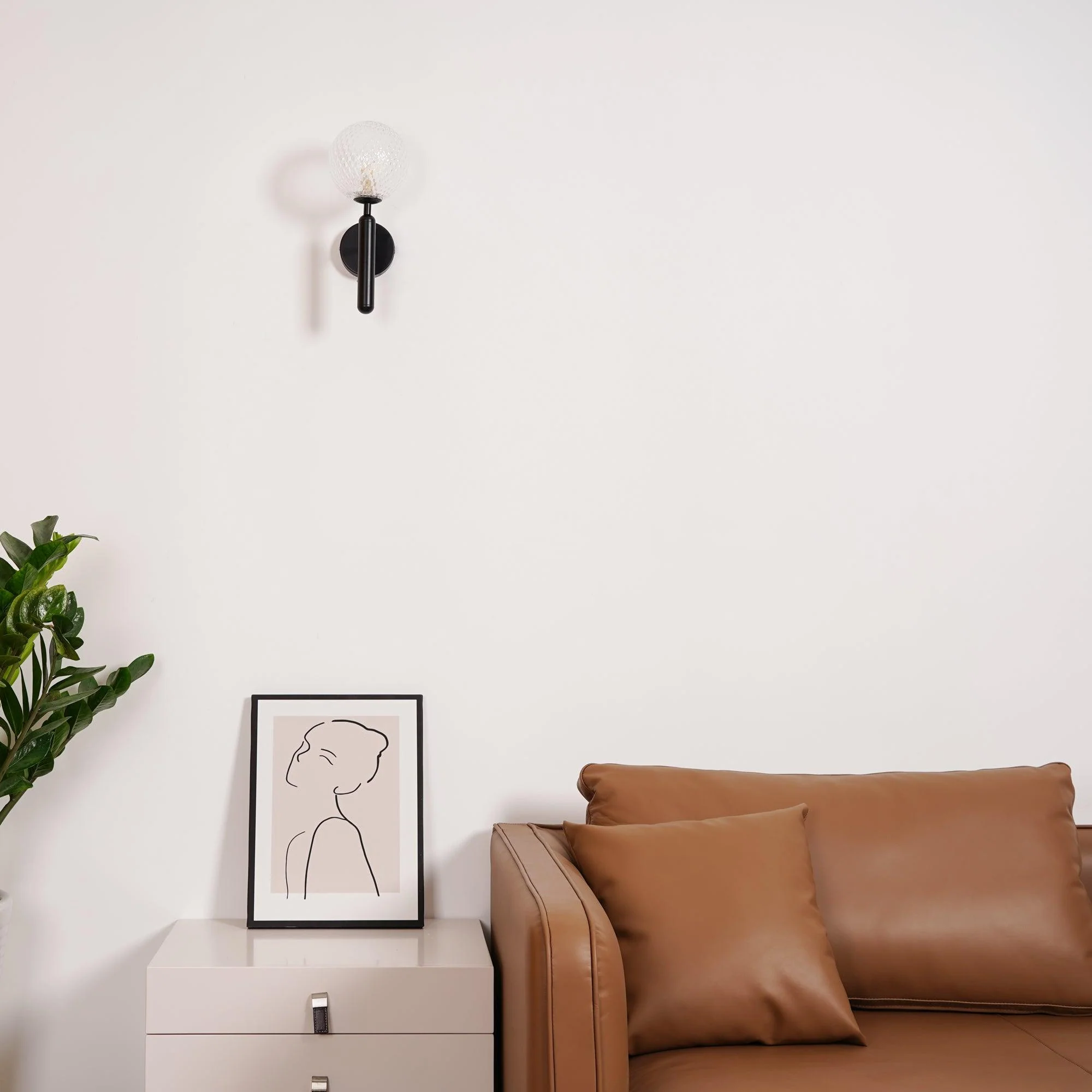 Nordica Wall Lamp - ∅ 5.9″ x H 13.4″ / Dia 15cm x H 34cm Set of 2 / Brass / White