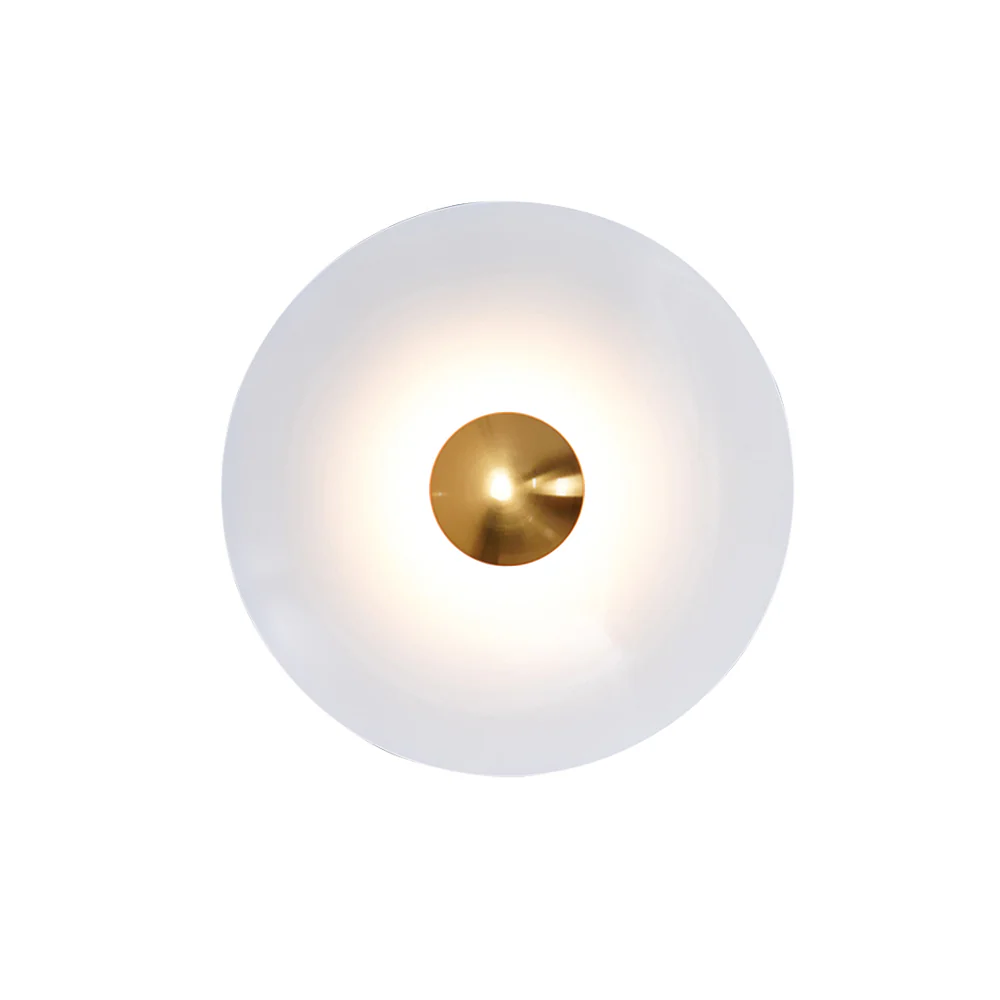 Simplicity Glow Wall Light - ∅ 15.7″ x H 15.7″ Set of 2 / White & Antique copper / Warm Light