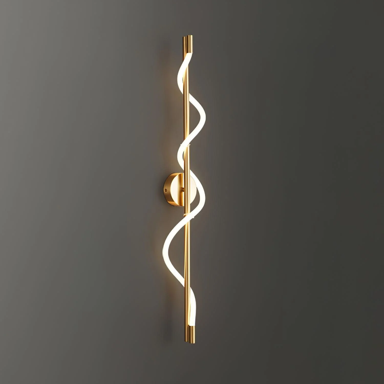 Flexible Linear Curve Wall Lamp - W 9.8″ x H 47.2″ / W 25cm x H 120cm Set of 2 / Black & White / Remote Control Dimmer