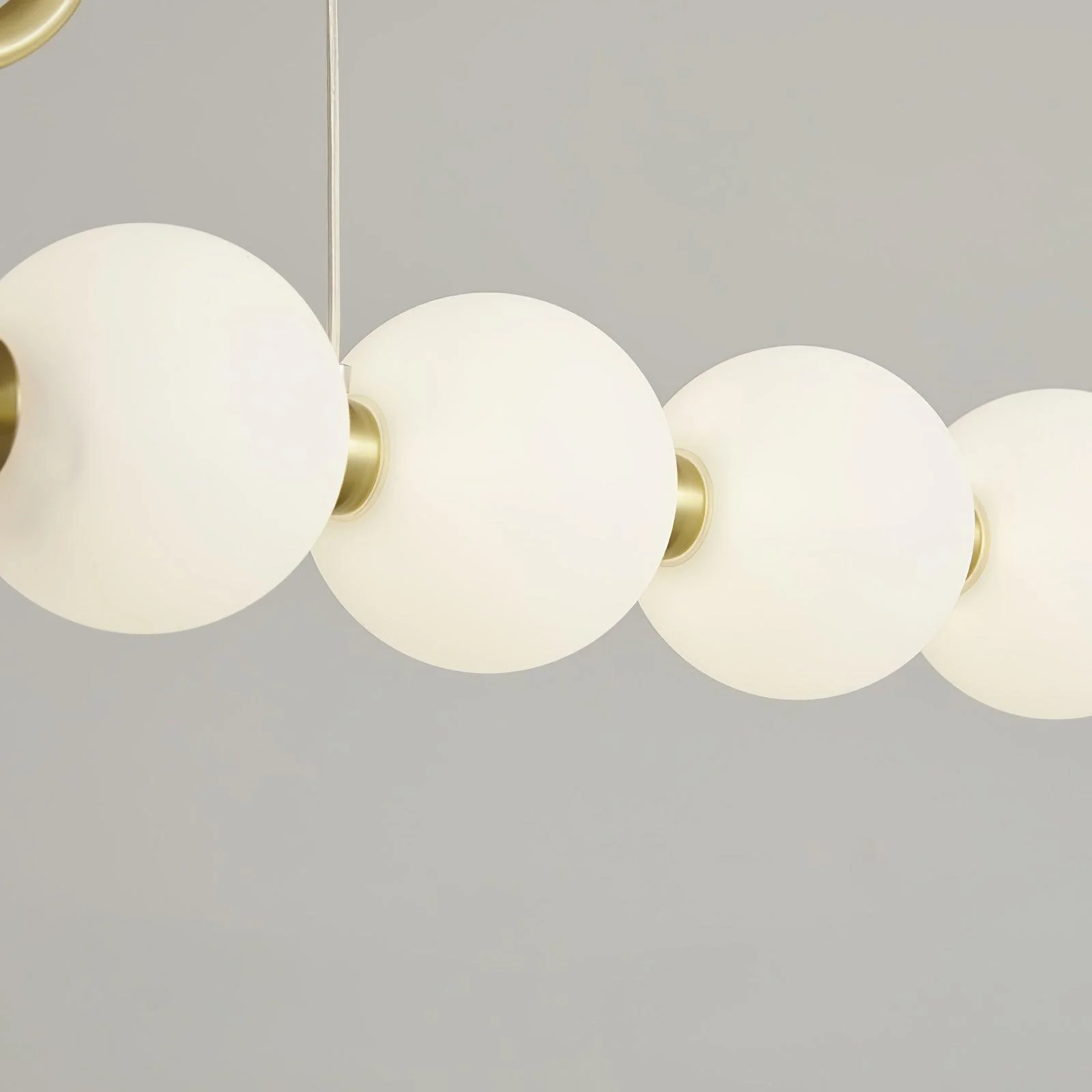 Подвесной светильник Pearl Chain - ∅82см x 30см, латунь, белый, теплый свет