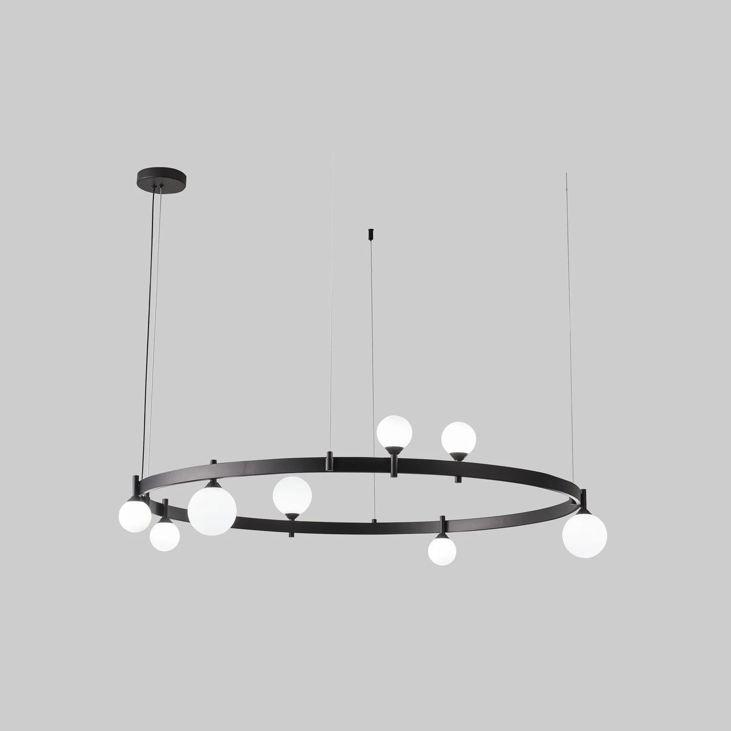 Люстра Pomi Round - ∅102см x 25см, черный, белый