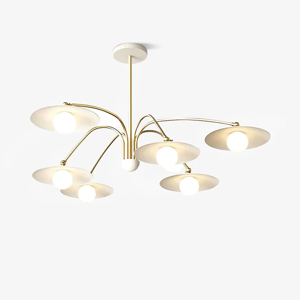 Люстра Champignon - 6 плафонов ∅110см x 28см, золотой, белый