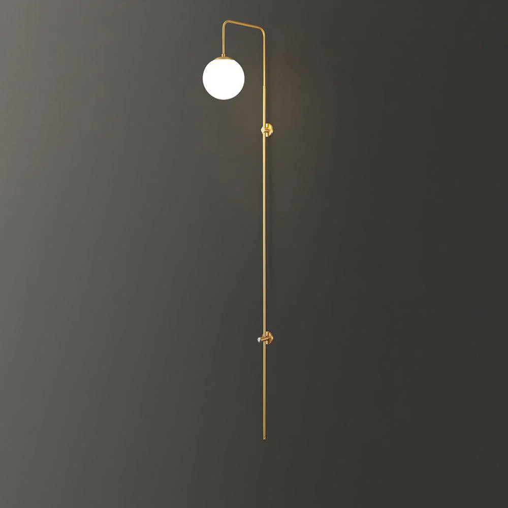 Настенный светильник Globe Brass - ∅15см x 120см, золотой, белый