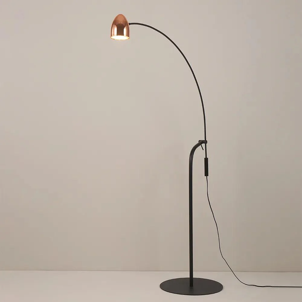 Hercules Floor Lamp - ∅ 45.3″ x H 65″ / Dia 115cm x H 165cm / Black + Rose Gold / UK plug
