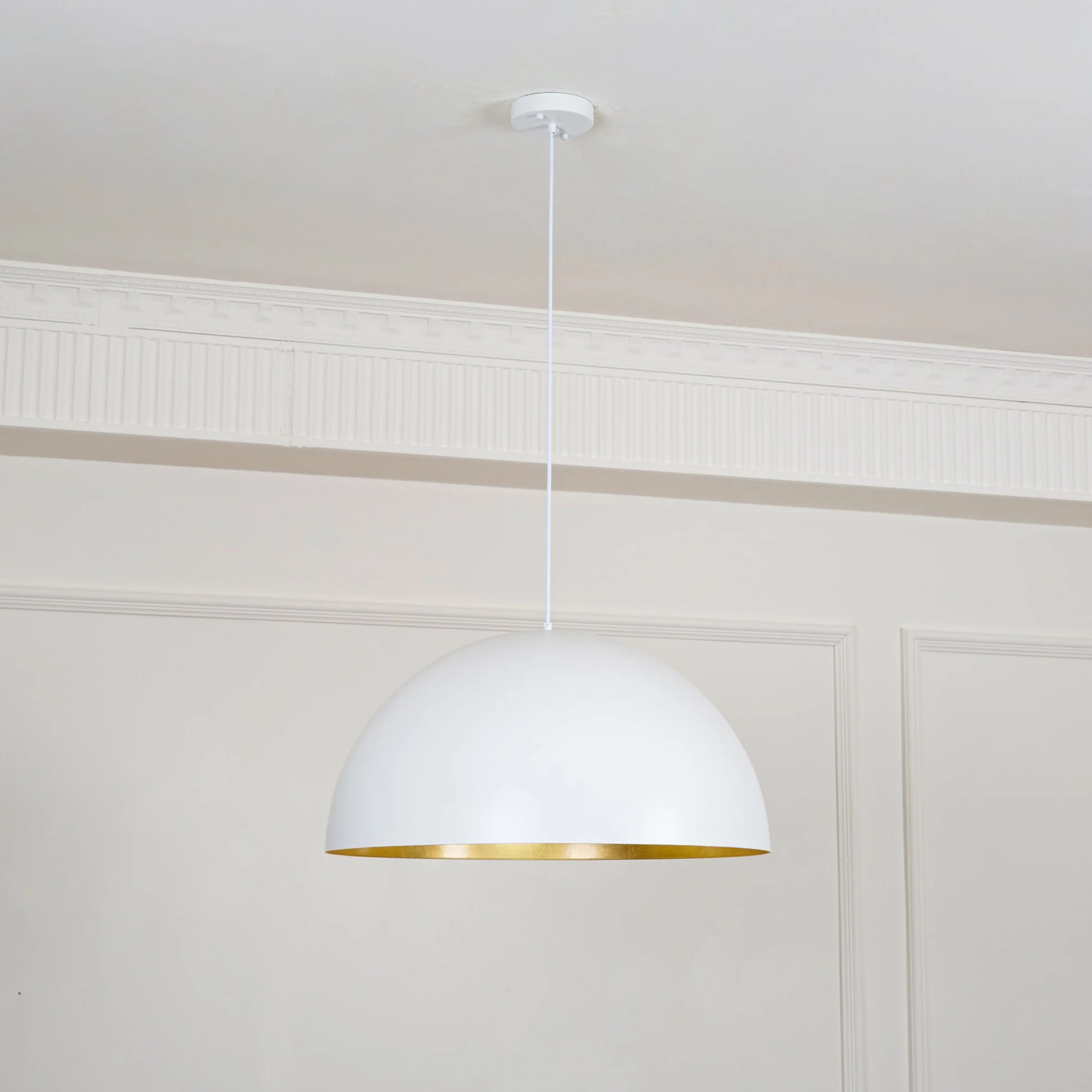 Подвесной светильник Marlow Dome - ∅35см x 22см, черный, золотой