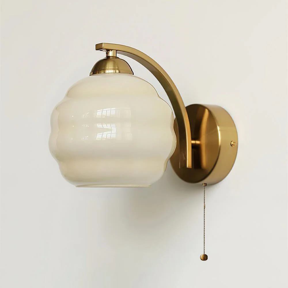 Gatsby Wall Lamp - ∅ 5.9″ x H 6.3″ / Dia 15cm x H 16cm / Chrome+Beige / Set of 2
