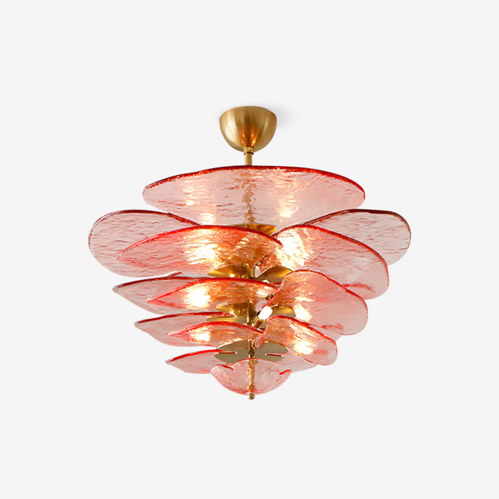 Люстра Petals Gold Murano - 4 яруса ∅67см x 29см, янтарь, золотой