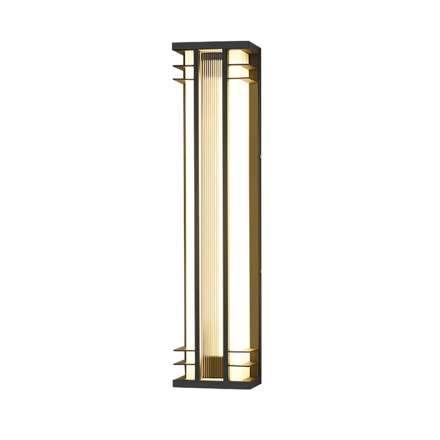 Double Axis Outdoor Wall Lamp - L 6.3″ x W 4.7″ x H 27.6″ / L 16cm x W 12cm x H 70cm Set of 2 / Model B: Solar-Powered Version / Warm Light