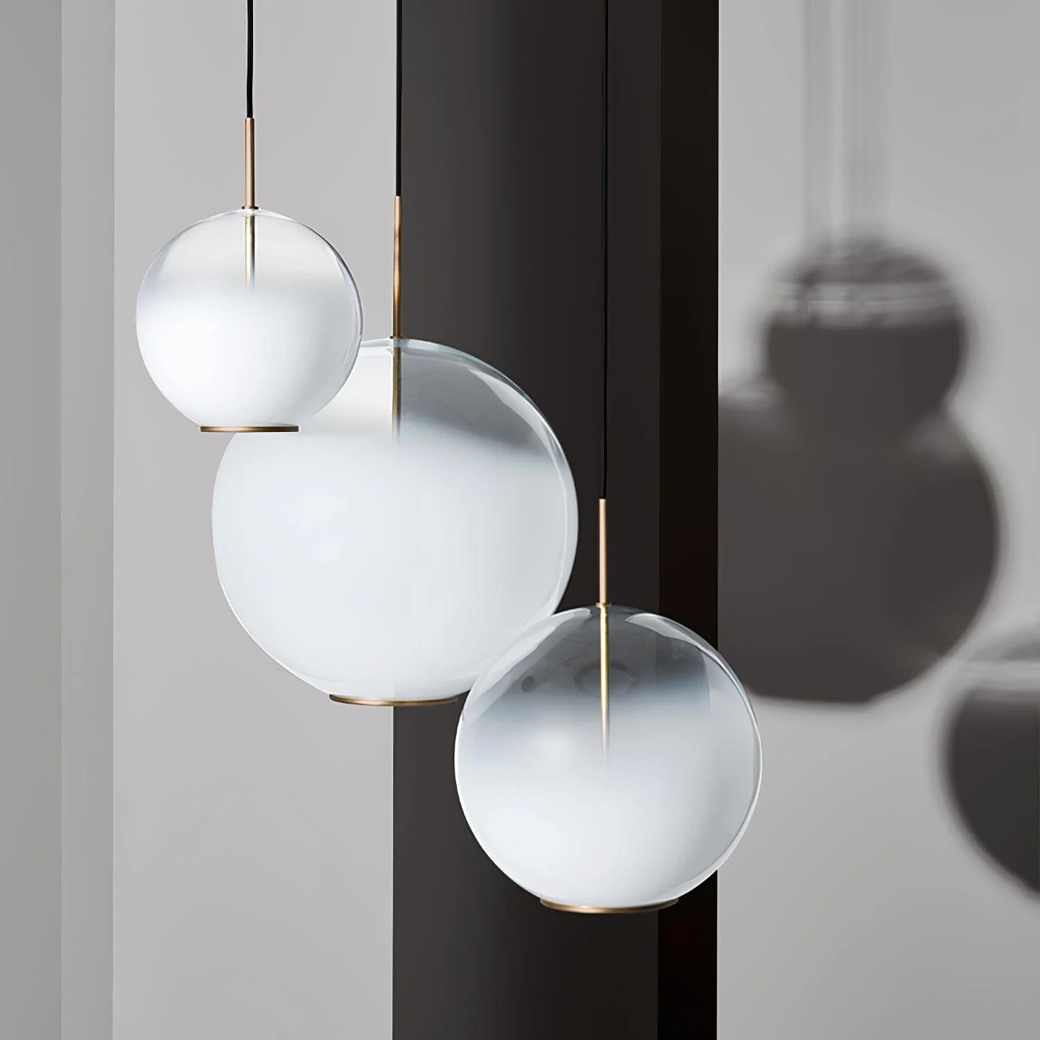Подвесной светильник Tindari Glass - ∅30см x 150см, белый градиент, теплый свет