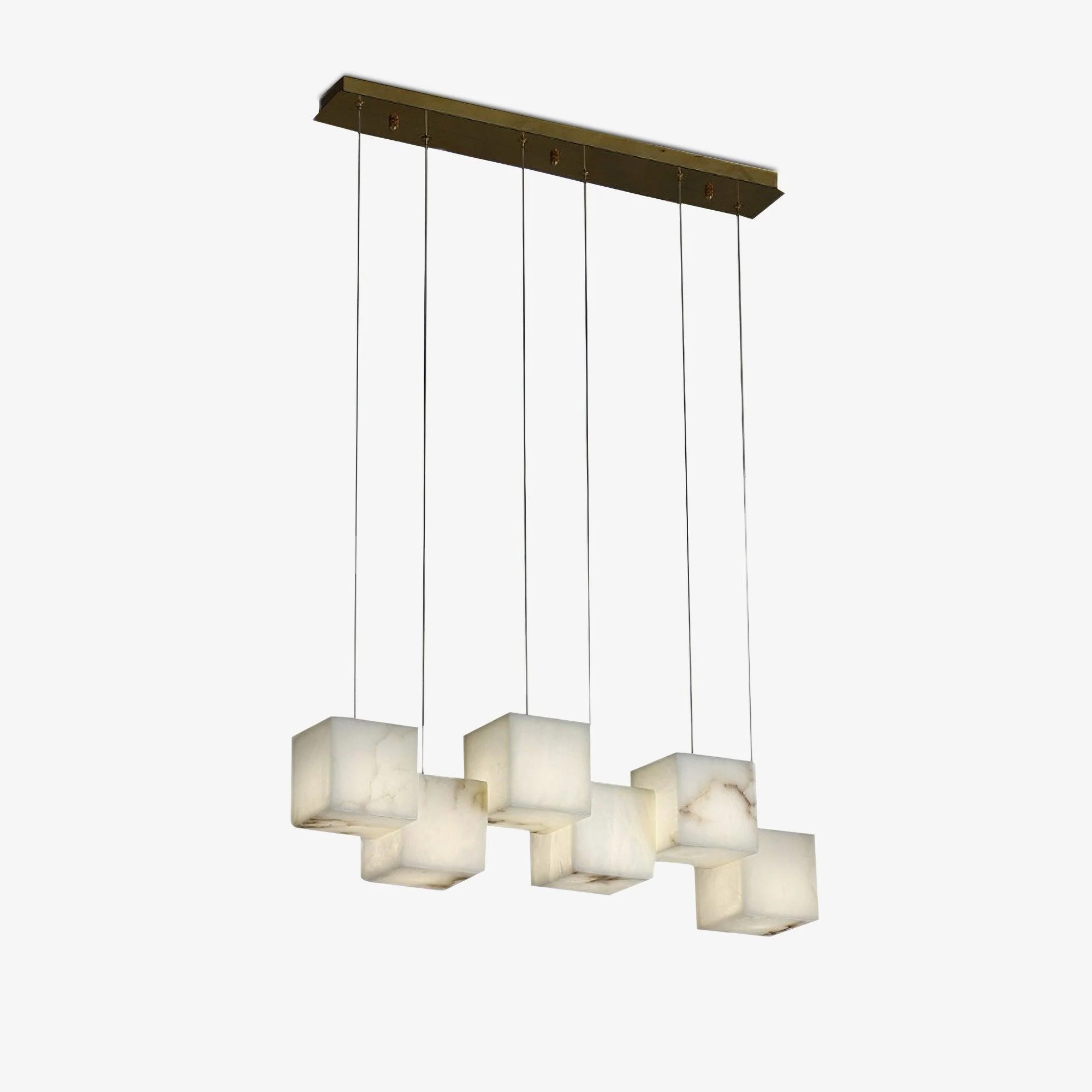 Подвесной светильник Alabaster Box - 36 подвесов 78см x 72см, золотой, белый