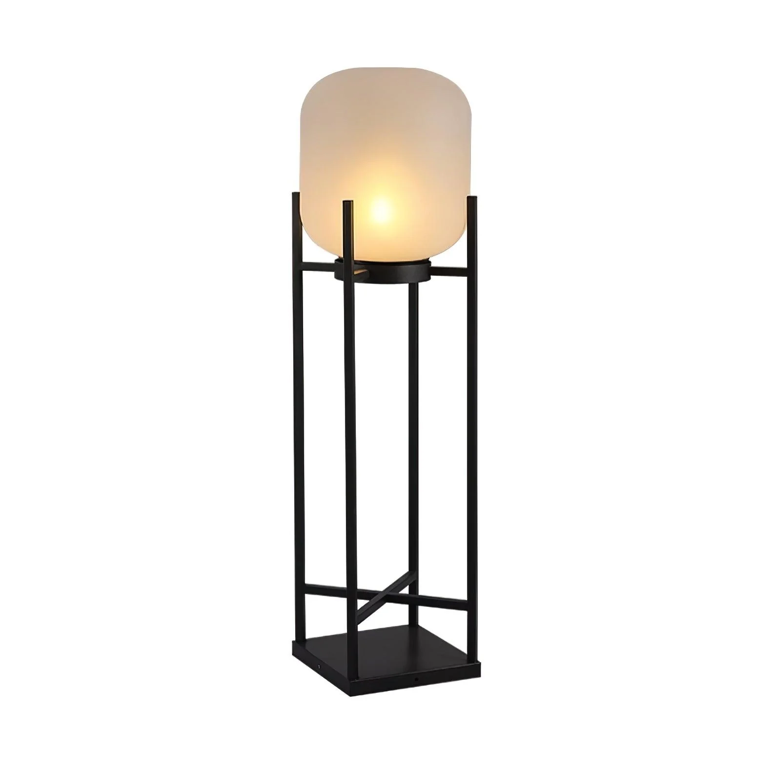 Торшер Lantern - ∅30см x 75см, черный, матовый белый
