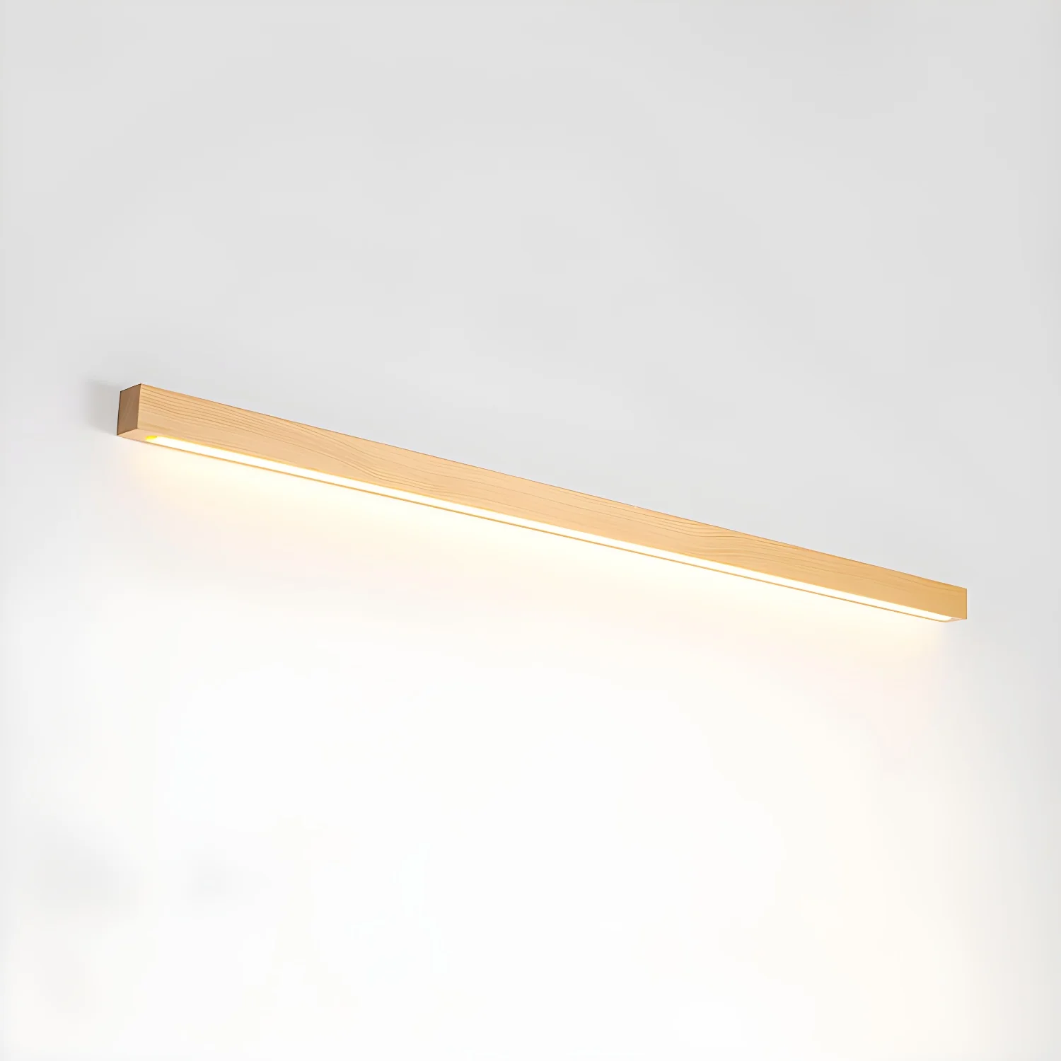Настенный светильник Arlo Linear Wood - ∅60см x 5см, орех, теплый свет