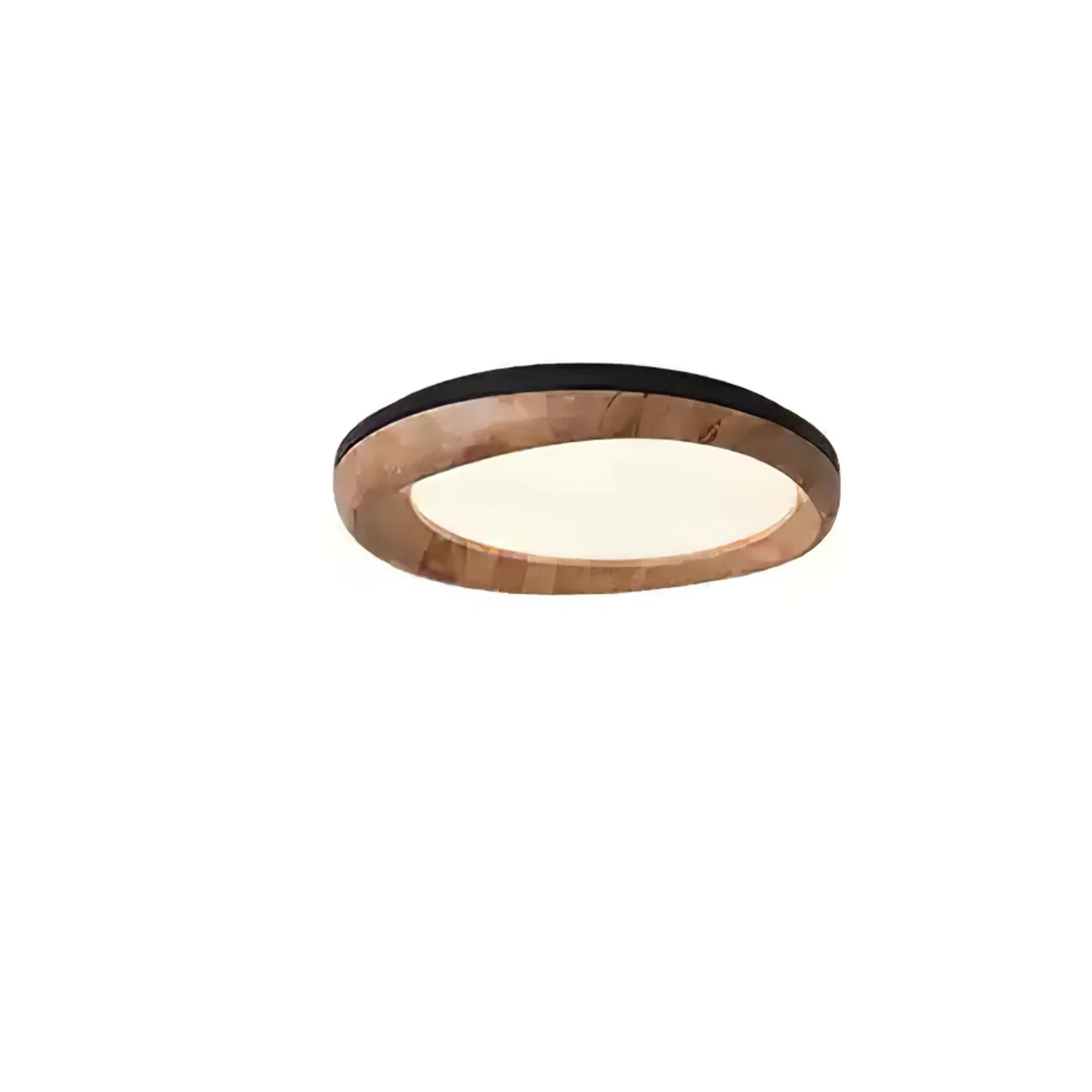 Потолочный светильник Zenova Wood  - ∅45см x 12см, черный, дерево, теплый свет