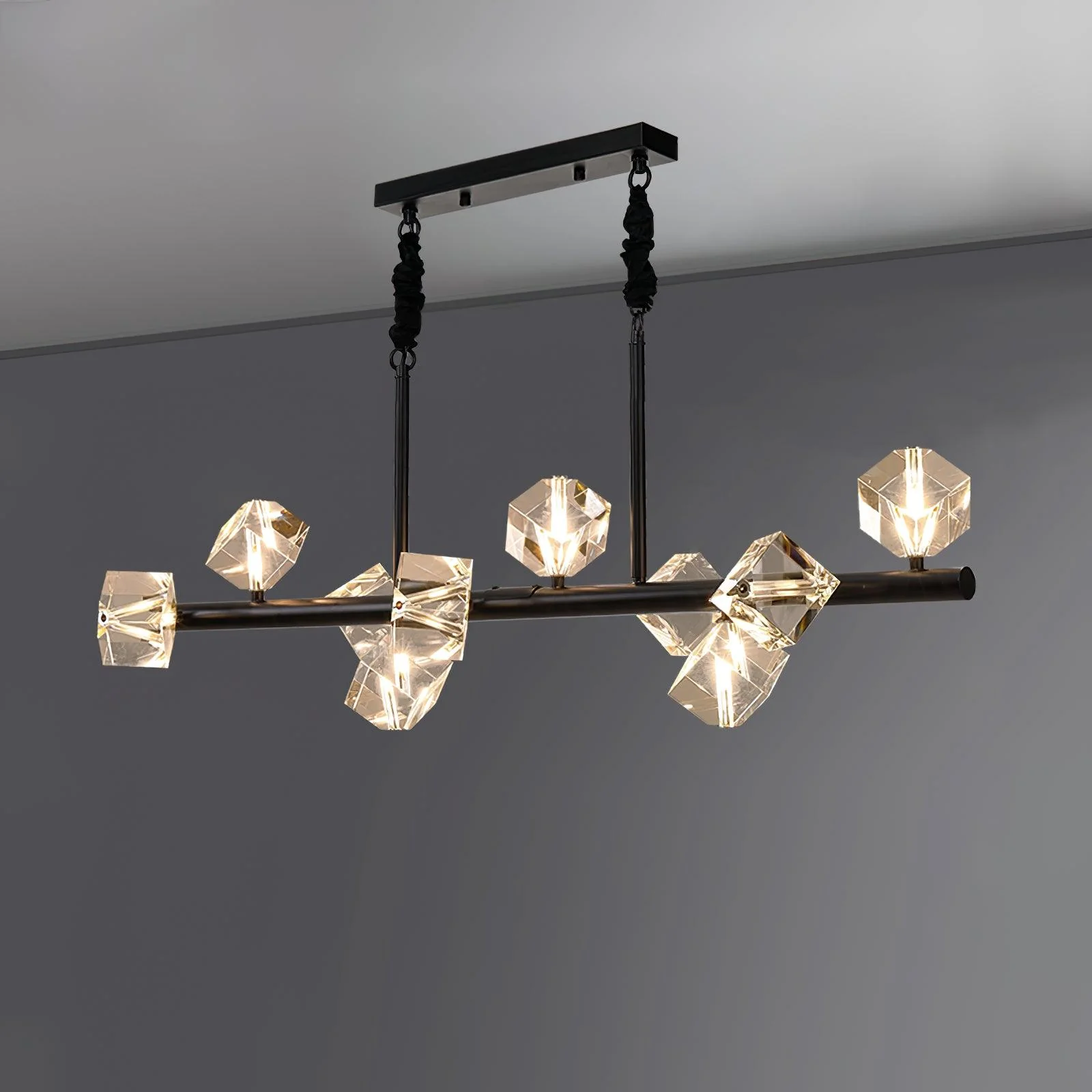 Люстра Takku Crystal - 12 подвесов 120см x 25см, черный