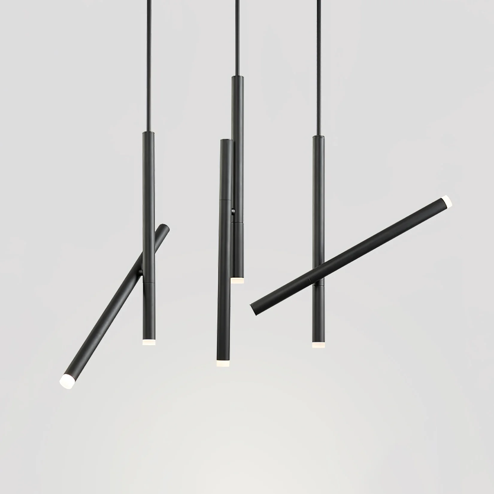 Подвесной светильник Spinner Linear - ∅3см x 45см, черный, теплый свет