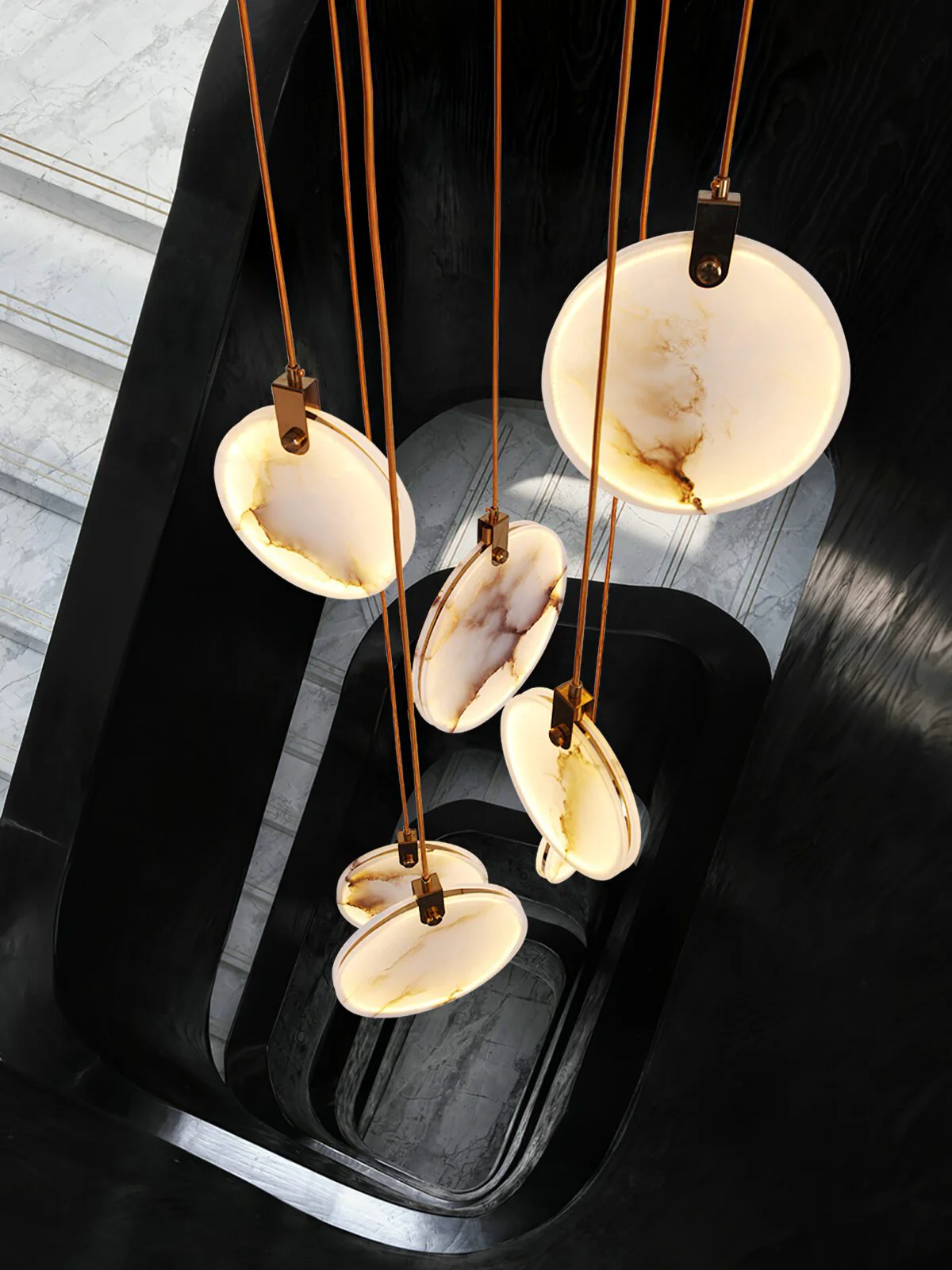 Подвесной светильник Harvest Alabaster - размер M, ∅25см x 25см, латунь, белый, теплый свет