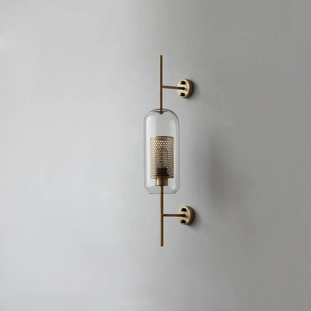 Настенный светильник Chiswick Glass - ∅13см x 67см, серебряный, стекло, 2 шт