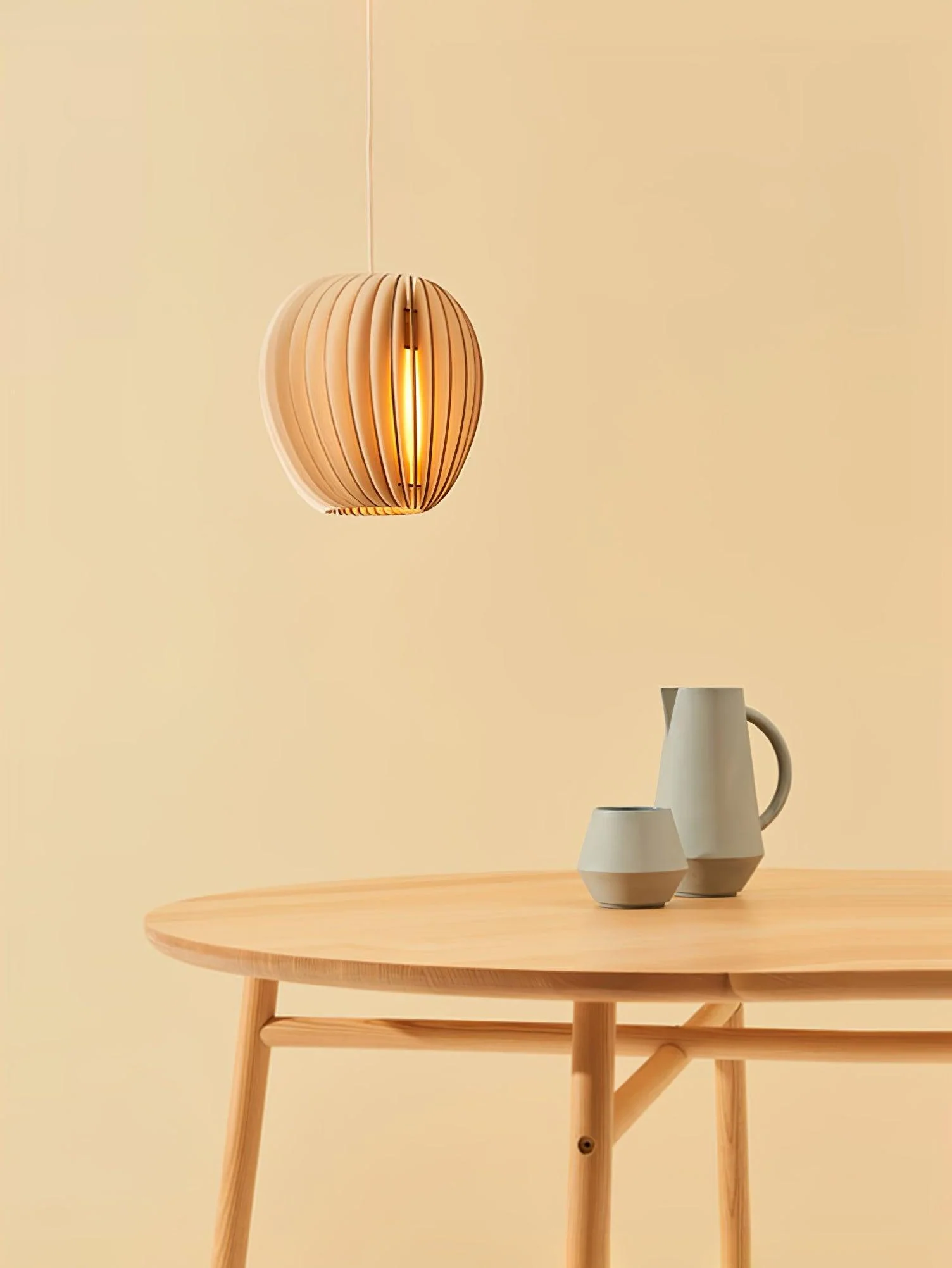 Подвесной светильник Wooden Orb - ∅25см x 25см, натуральное дерево
