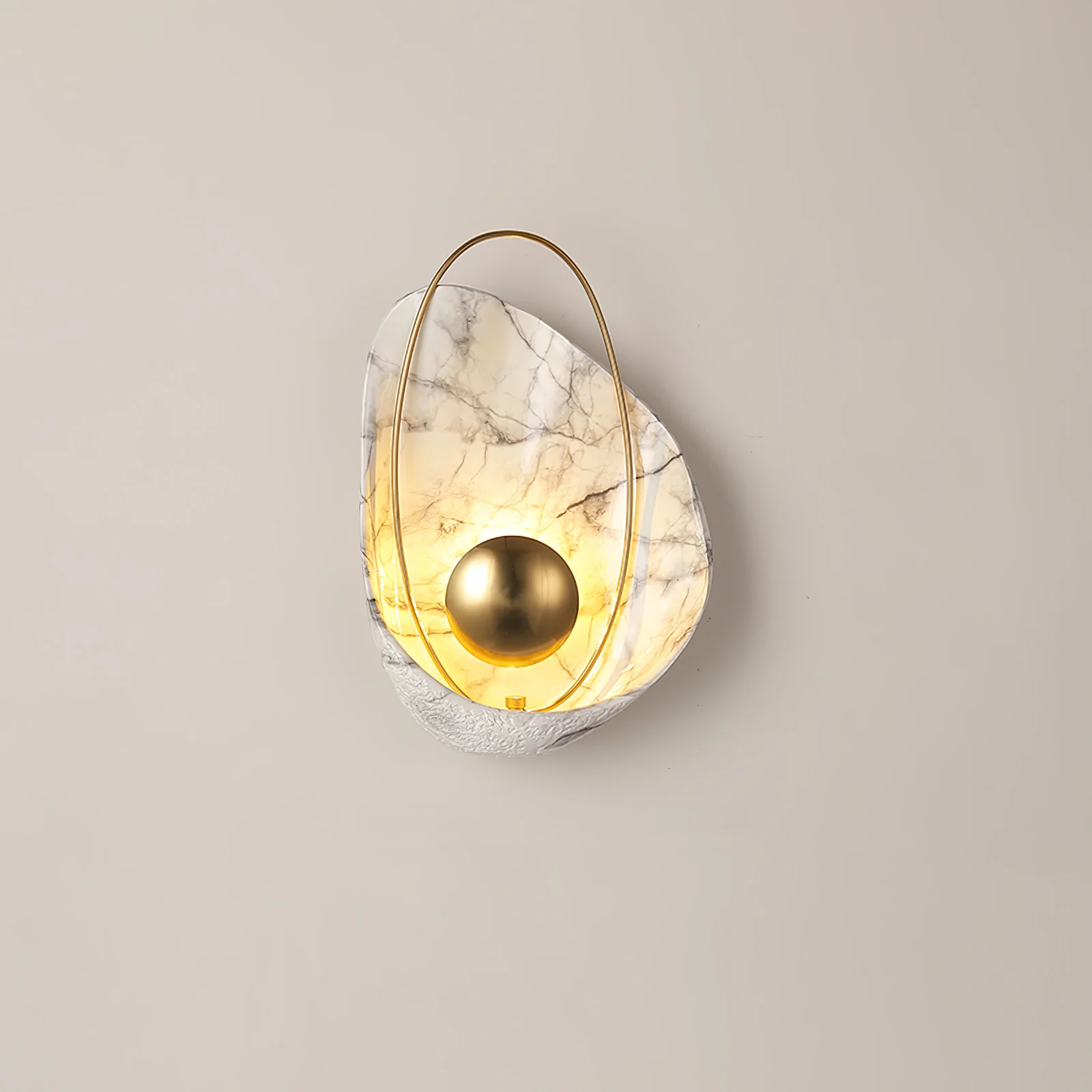 Настенный светильник Pearl - ∅27см x 40см, белый, теплый свет