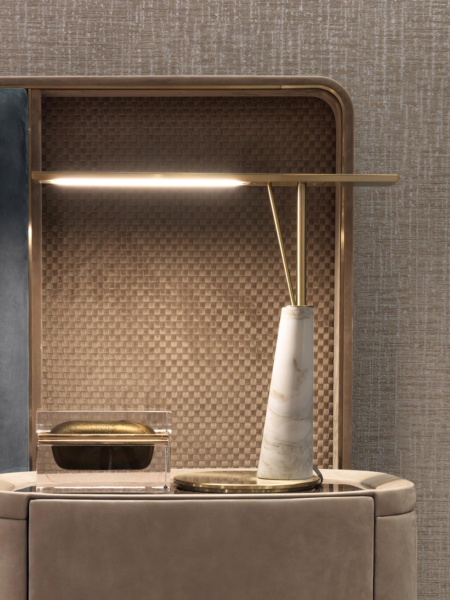 Jasper Table Lamp - ∅ 19.6″ x H 15.7″ / Dia 50cm x H 40cm / Satin Nickel / AU plug