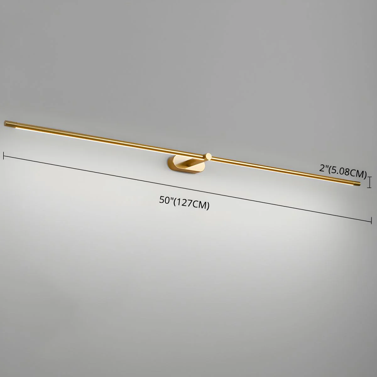 Настенный светильник Minimalist Linear - ∅69см x 5см, золотой, теплый свет, диммер