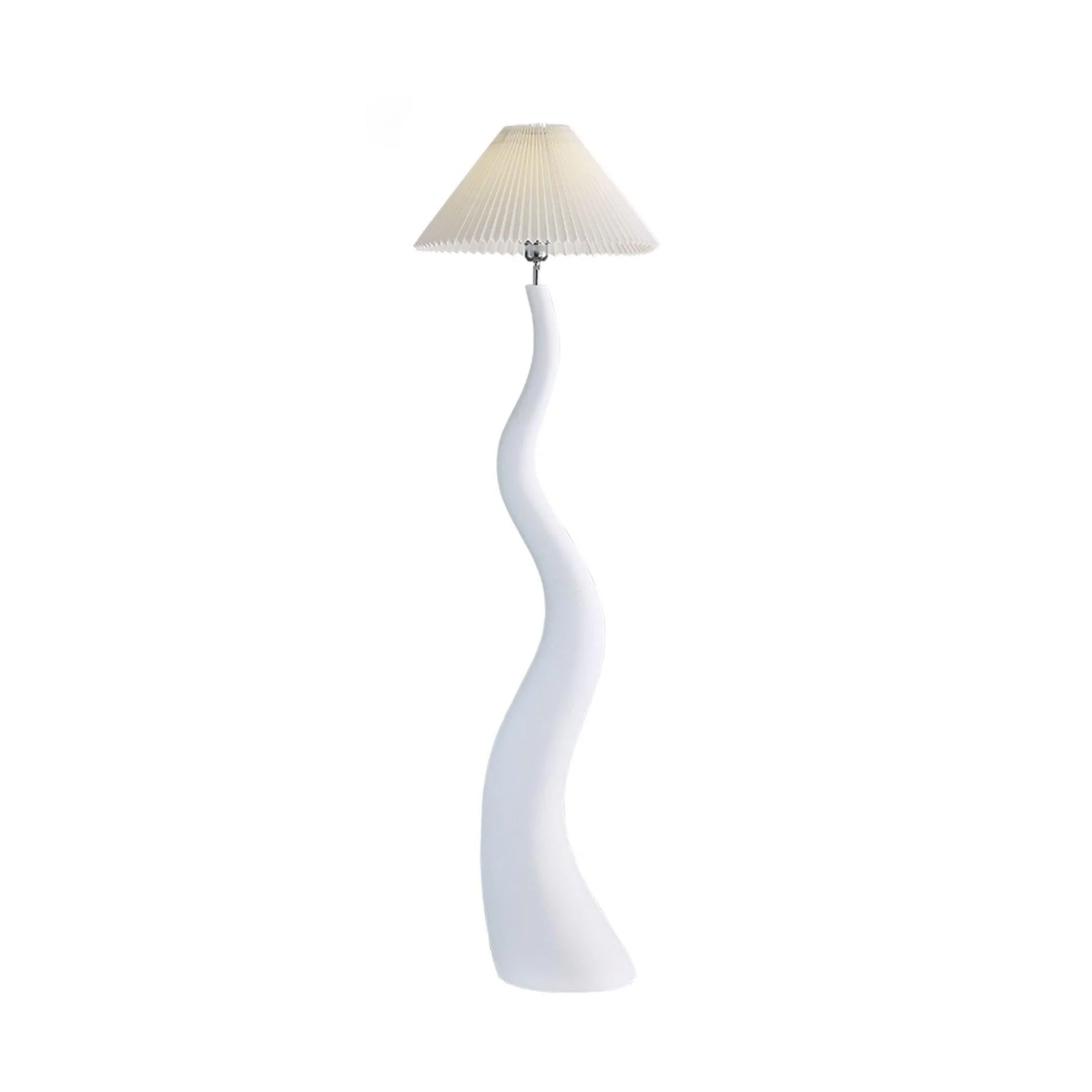 Twisted Pleated Floor Lamp - ∅ 17.7″ x H 64.9″/ Dia 45cm x H 165cm / White / US plug