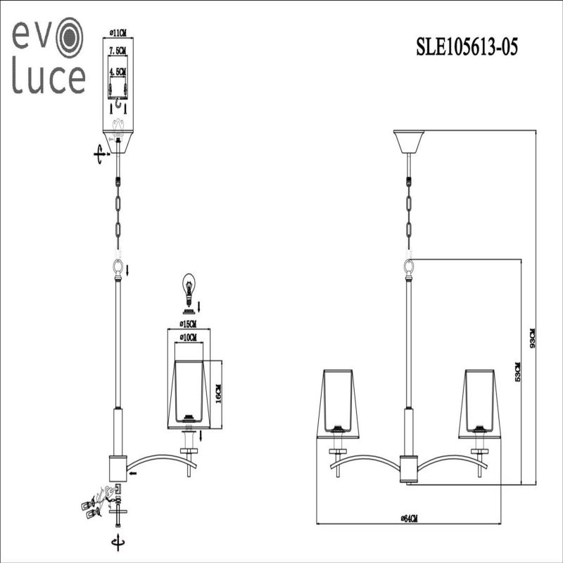 Люстра подвесная Evoluce PERAMONE SLE105613-05