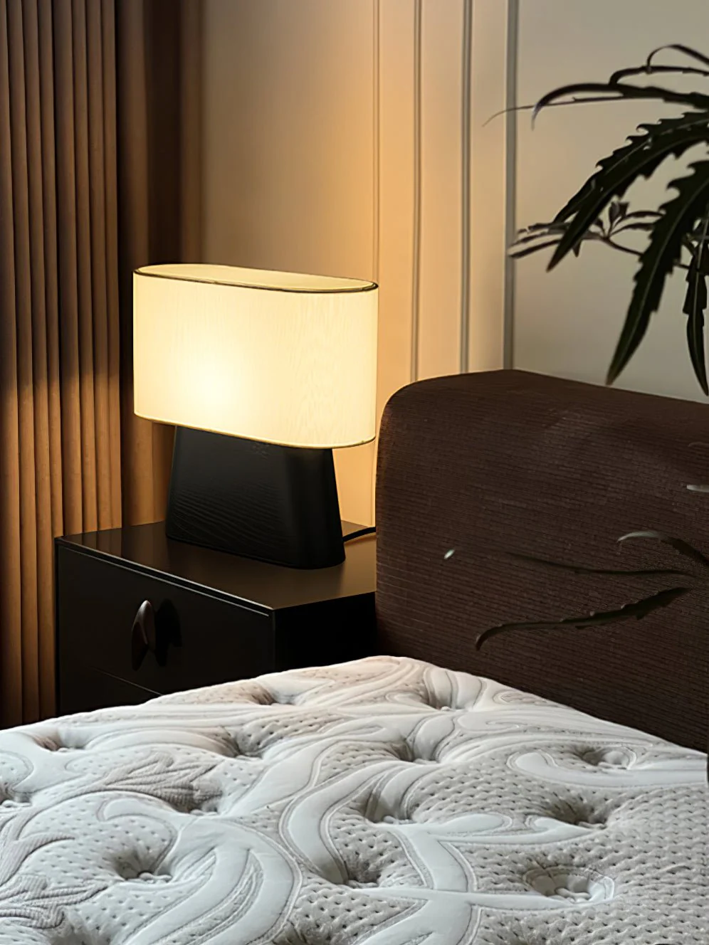 Настольный светильник Habitat - ∅37см x 36см, дерево, белый