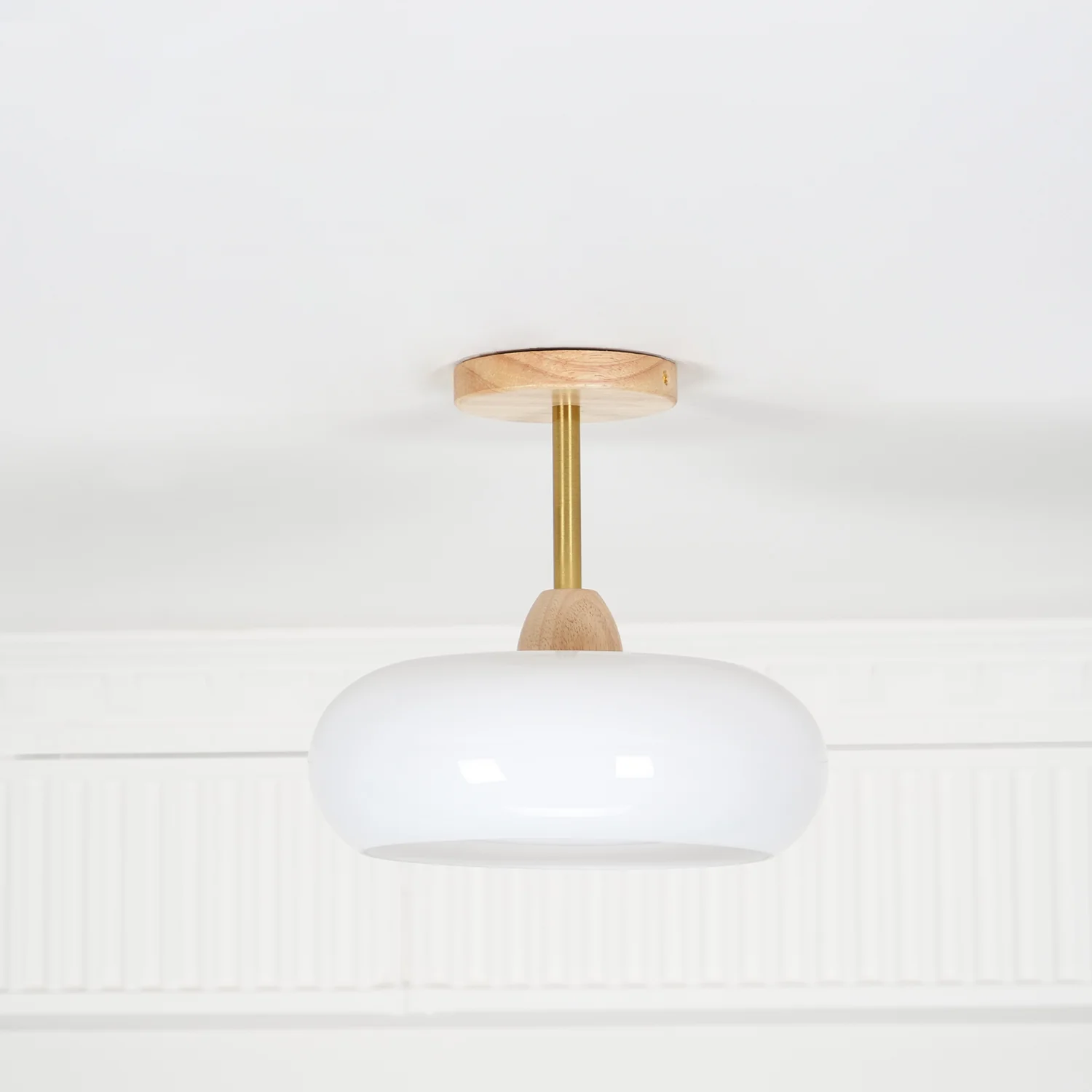 Потолочный светильник Plafonnier - ∅28см x 20см, дерево, оранжевый