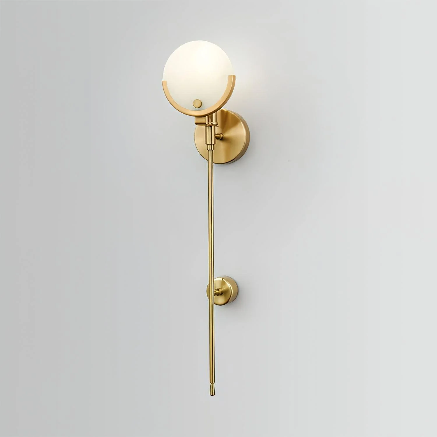 Ava Brass Wall Lamp - ∅ 4.7″ x H 13.8″ / Dia 12cm x H 35cm Set of 2 / Brass & White